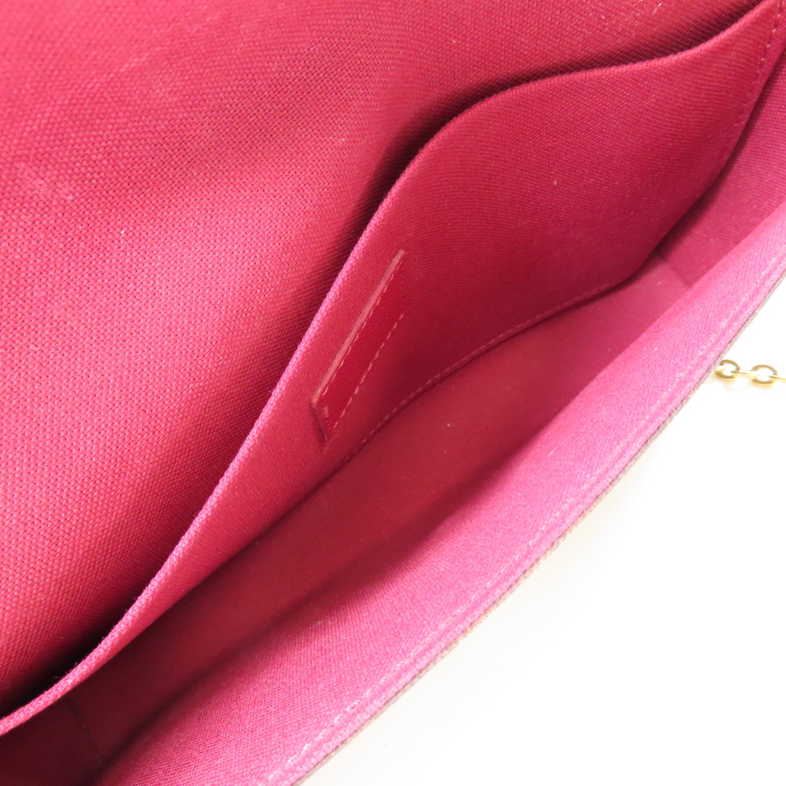 LOUIS VUITTON Monogram Pochette Felicie金扣鏈帶肩背袋棕色