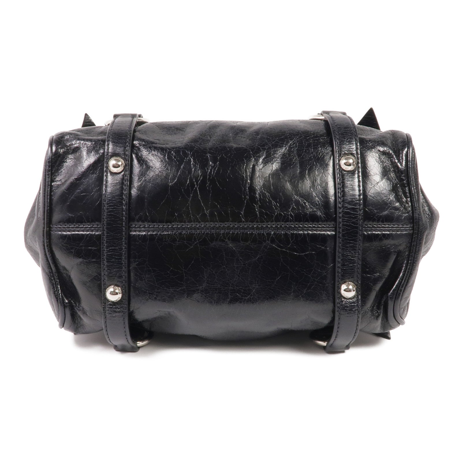 Miu Miu 牛皮皮革2 Way Shoulder銀扣手挽肩背兩用袋