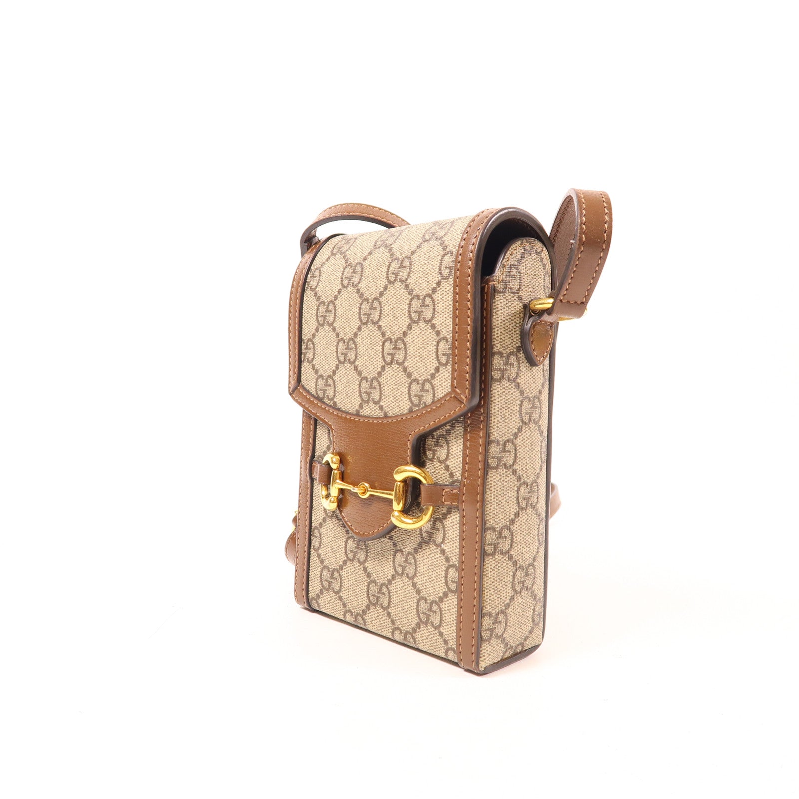 GUCCI 塗層帆布Horsebit 1955 Phone Bag肩背袋