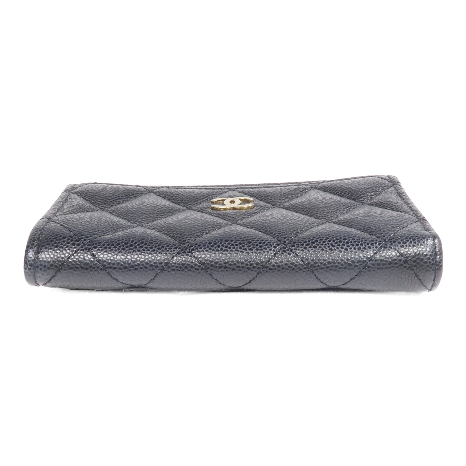 CHANEL 牛皮皮革Zipped Card Holder金扣卡片套