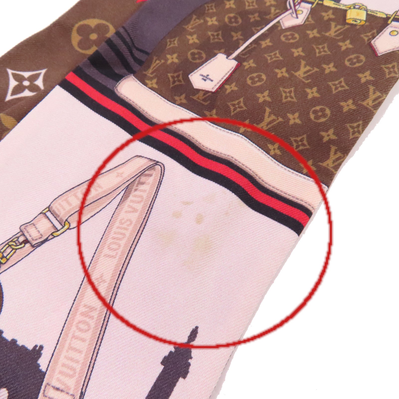 LOUIS VUITTON 絲質Bandeau Skyline Scarf絲巾黑色/杏色/彩色