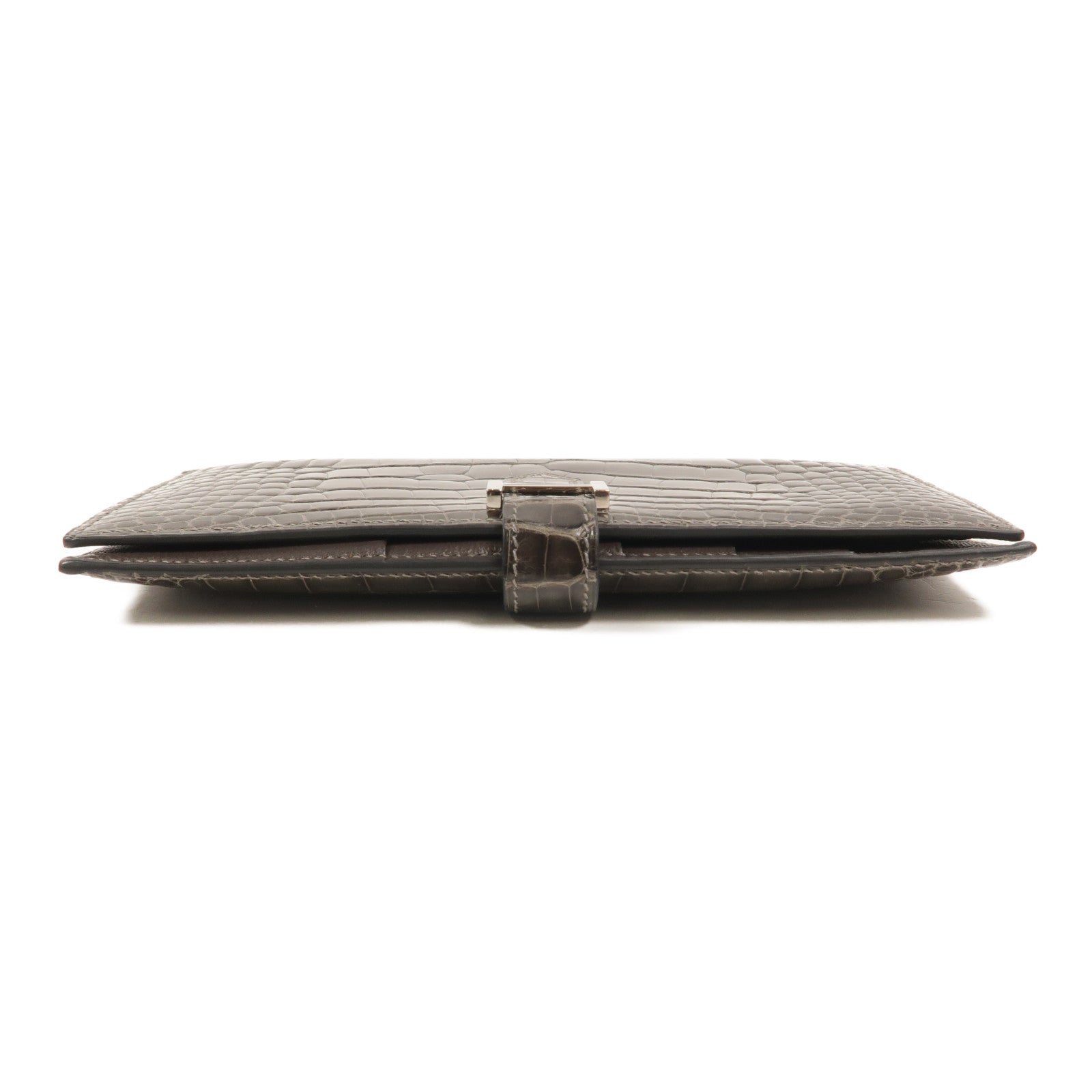HERMES Alligator皮革Bearn Long Wallet長錢包Graphite
