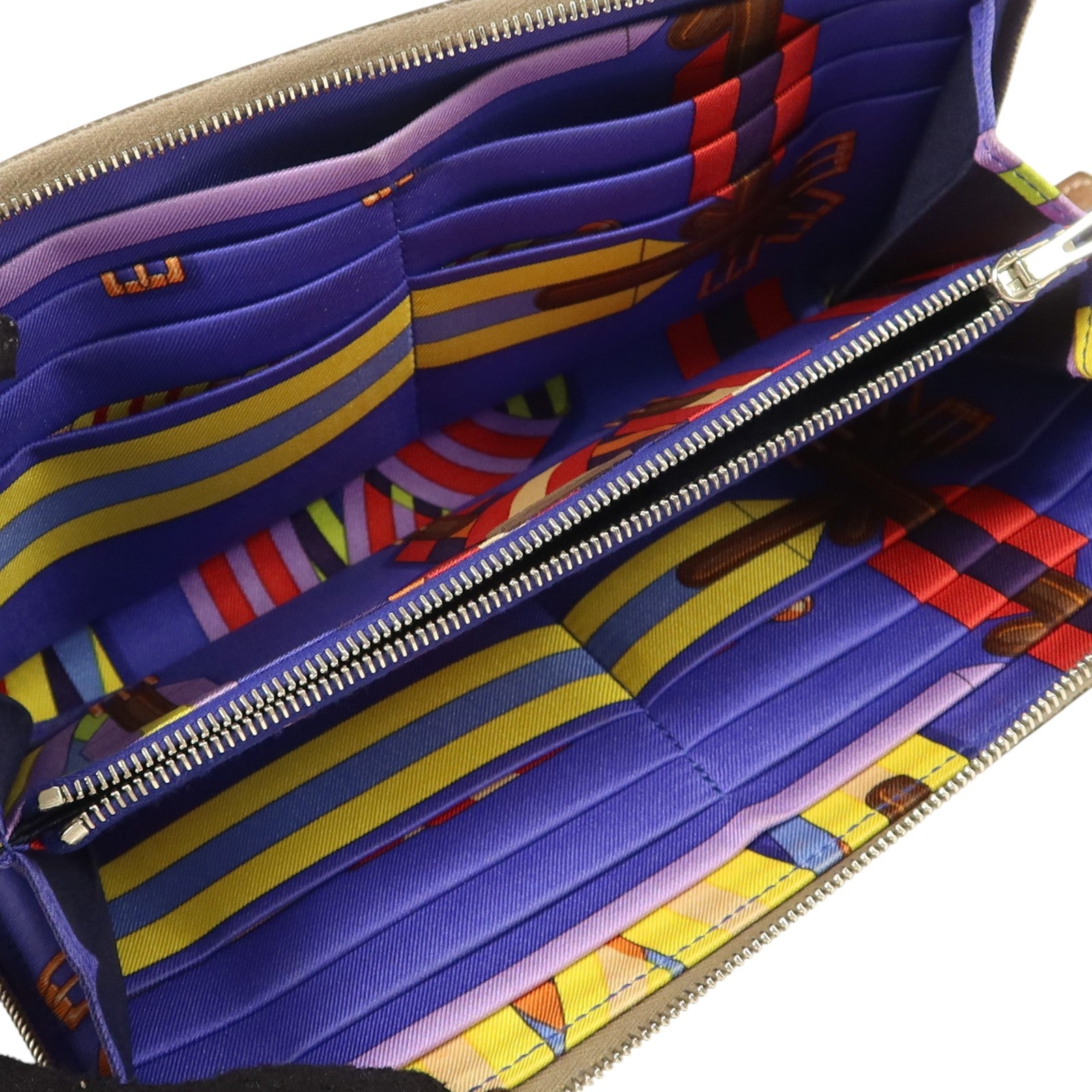HERMES Epsom皮革Silk in Azap Long Wallet銀扣長錢包Etoupe