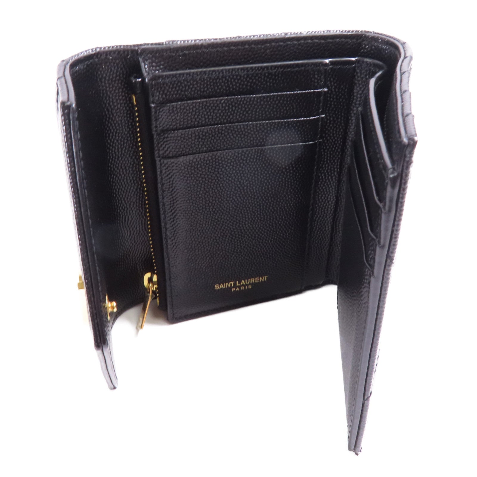SAINT LAURENT 牛皮皮革Wallet金扣錢包