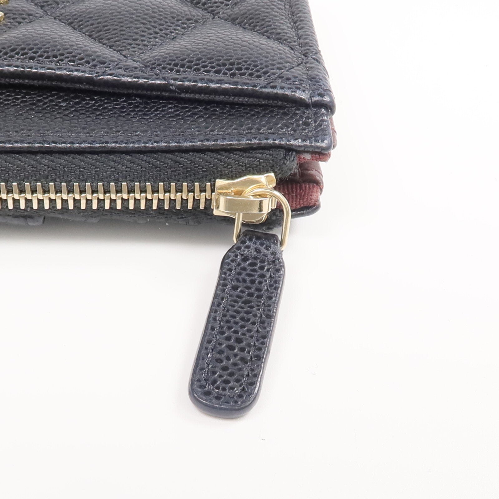 CHANEL 牛皮皮革Zipped Card Holder金扣卡片套