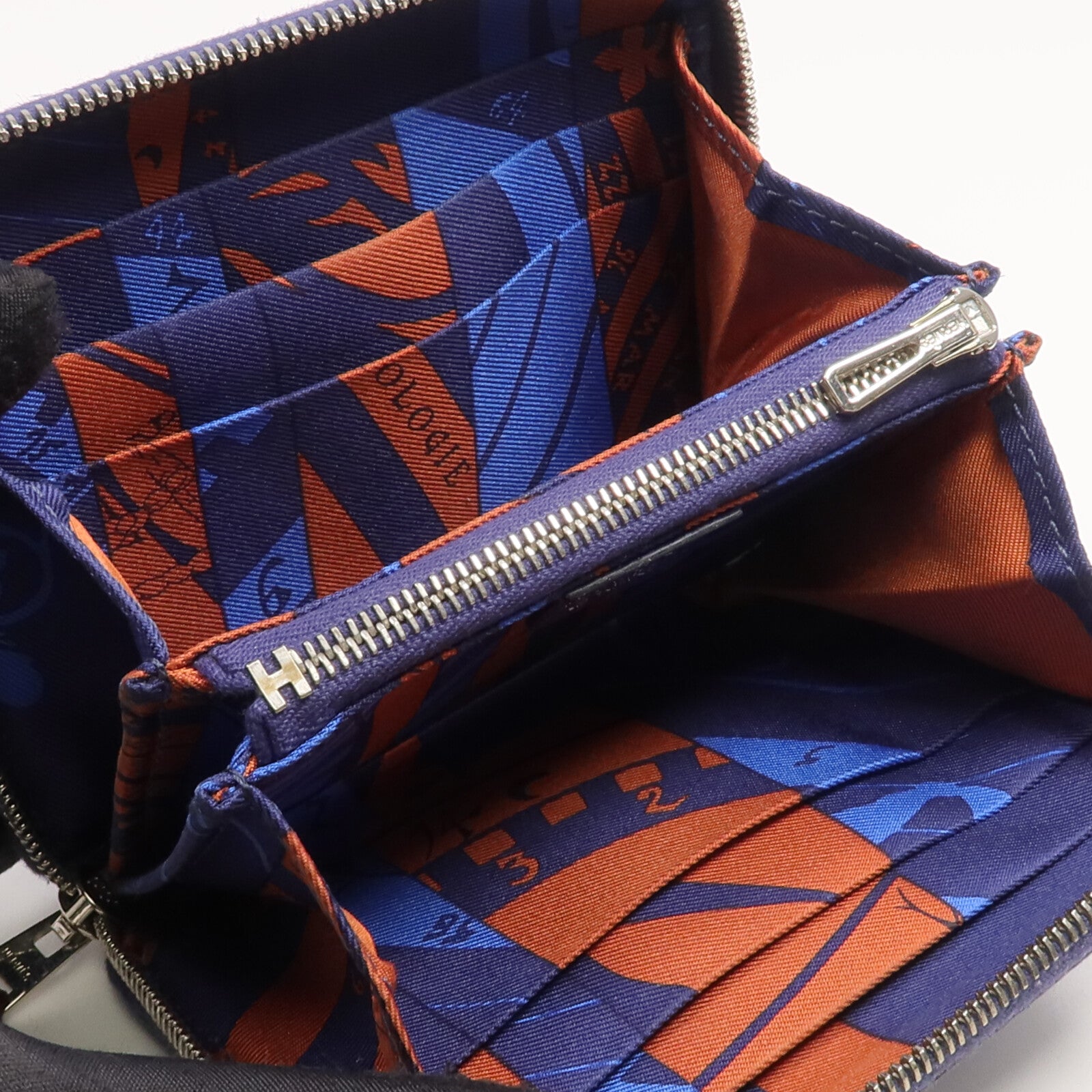 HERMES Epsom皮革Silk In Compact Wallet錢包Ultraviolet