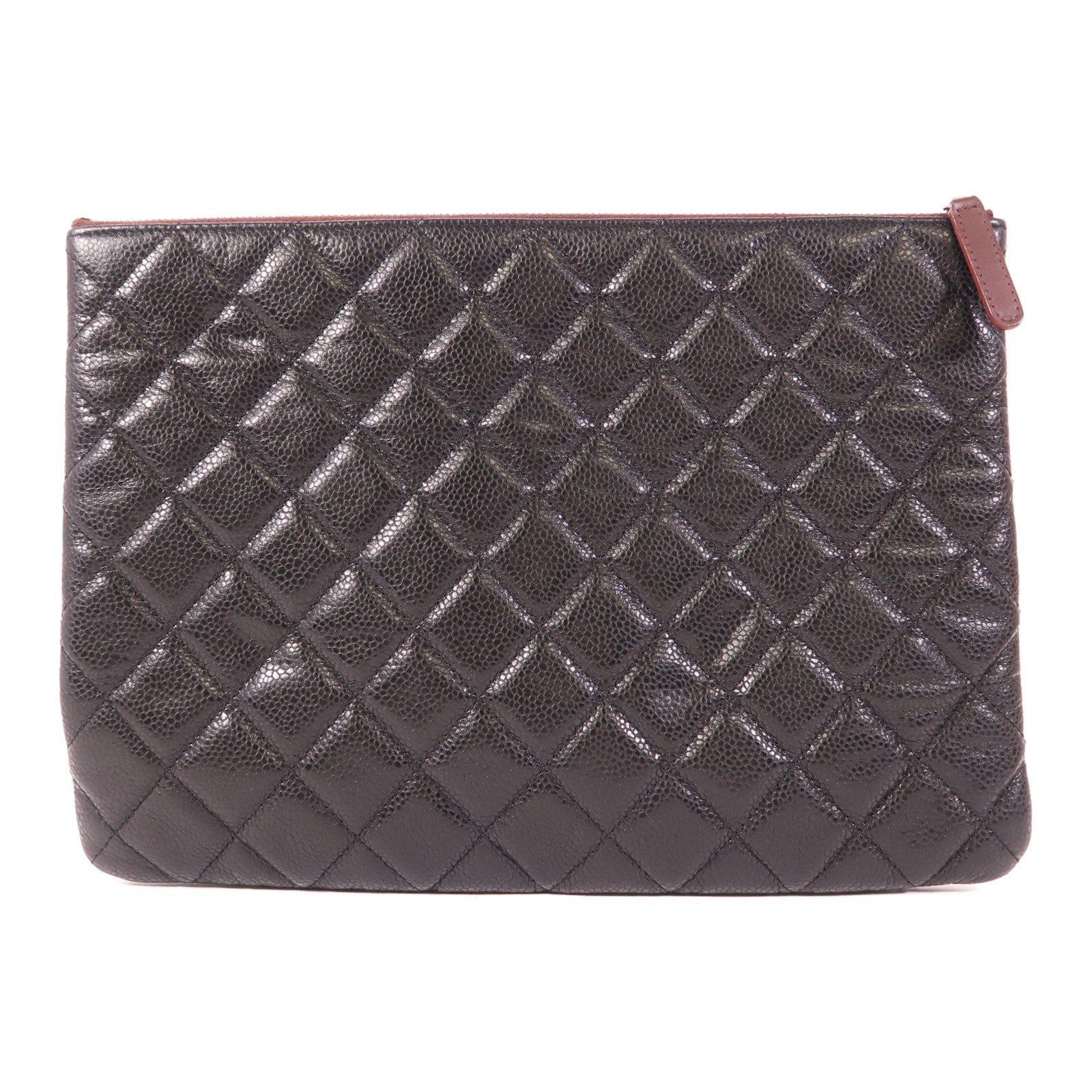 CHANEL 【激減優惠】牛皮皮革Classic Zipped Pouch銀扣手拿包