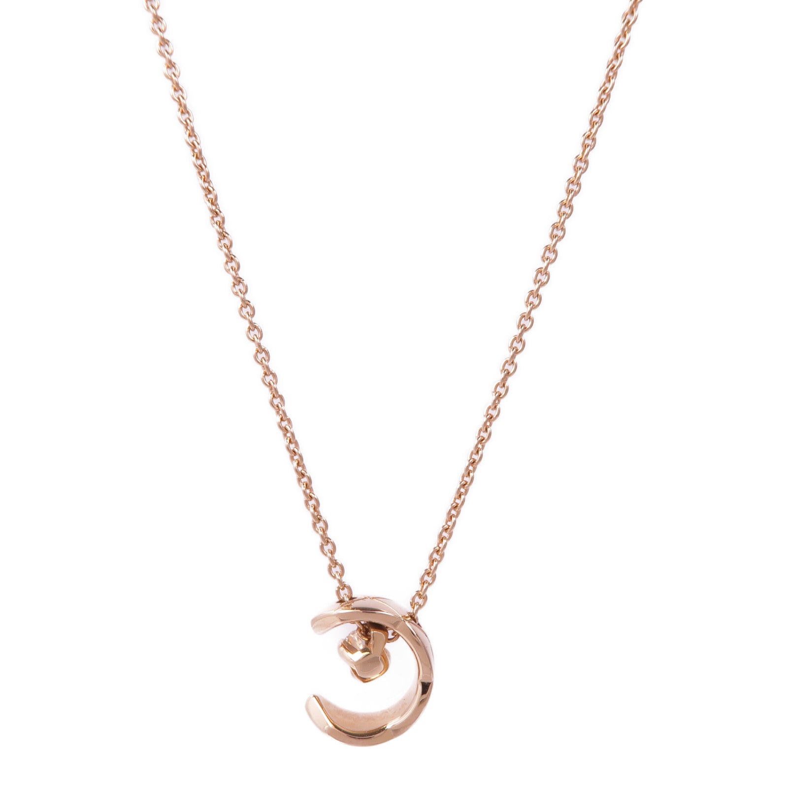 CHANEL 18K玫瑰金Coco Necklace鑽石項鍊