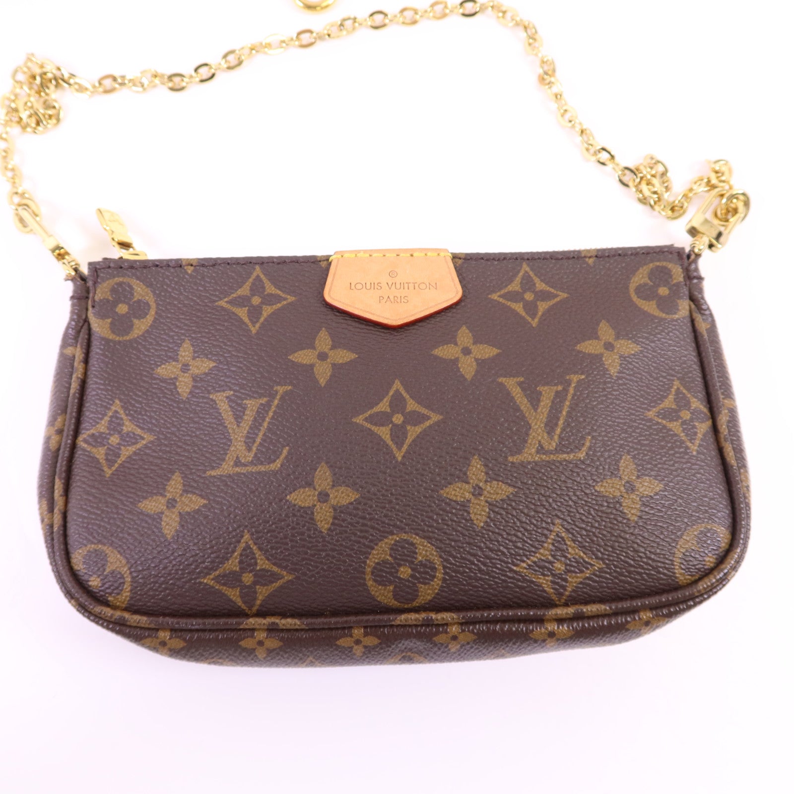 LOUIS VUITTON Monogram Multi Pochette Accessories金扣鏈帶手挽肩背兩用袋