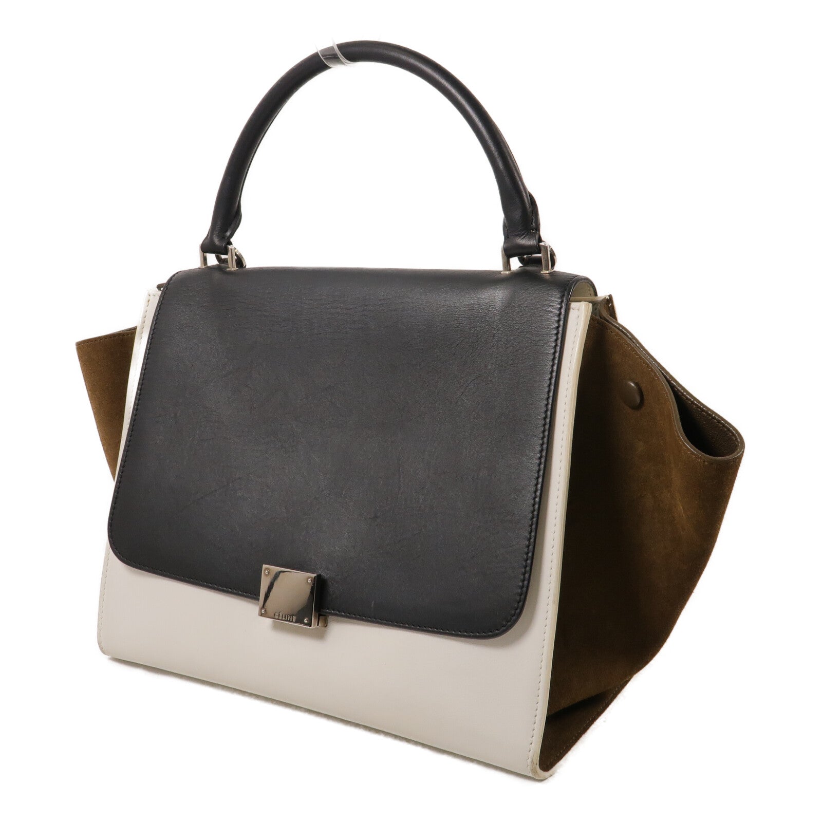 CELINE 牛皮皮革/麂皮皮革Trapeze Medium手挽肩背兩用袋