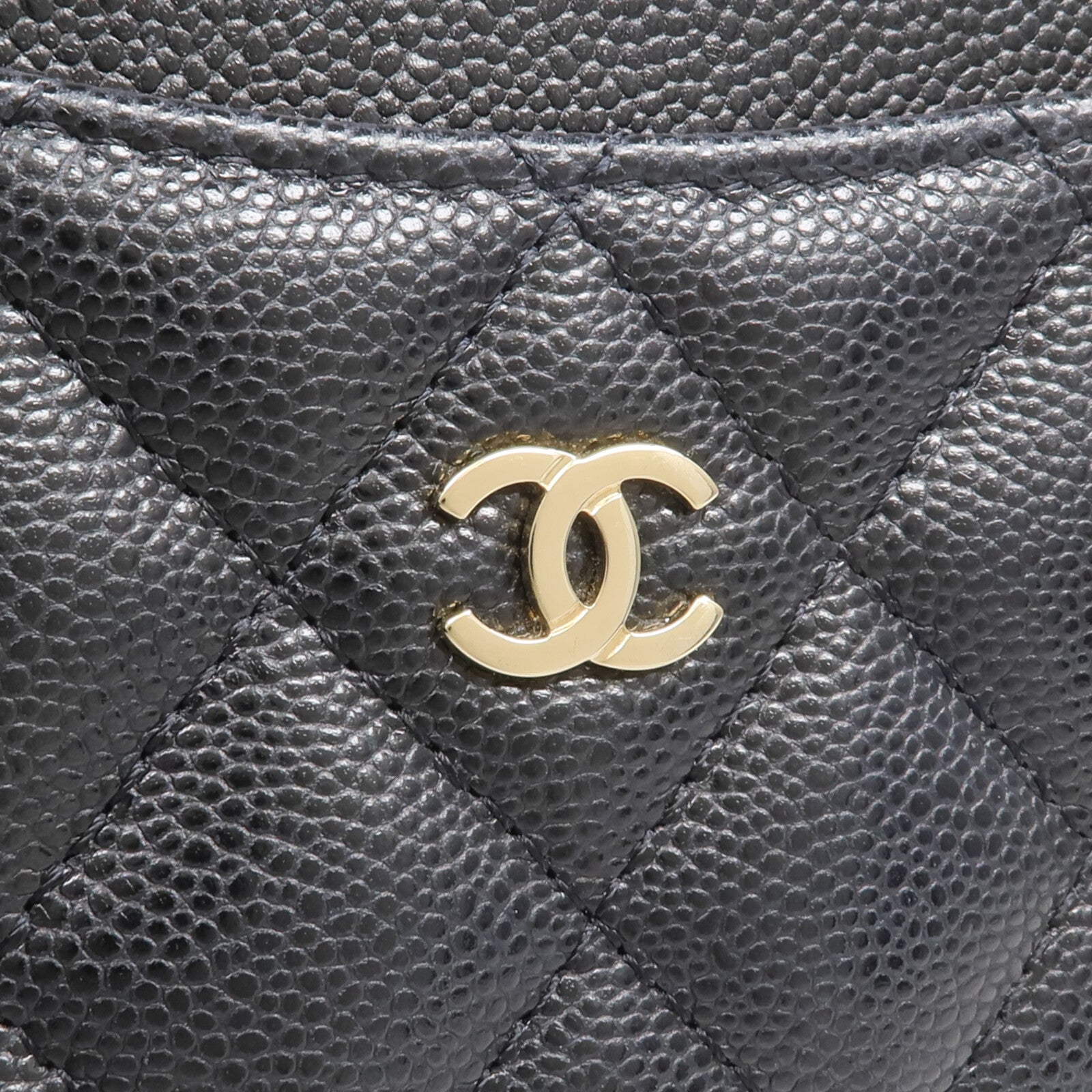 CHANEL 牛皮皮革Zipped Card Holder金扣卡片套