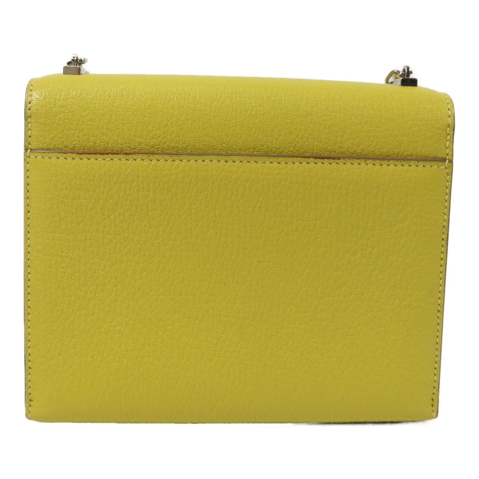 HERMES Chevre皮革Mini Verrou鏈帶肩背袋Lime