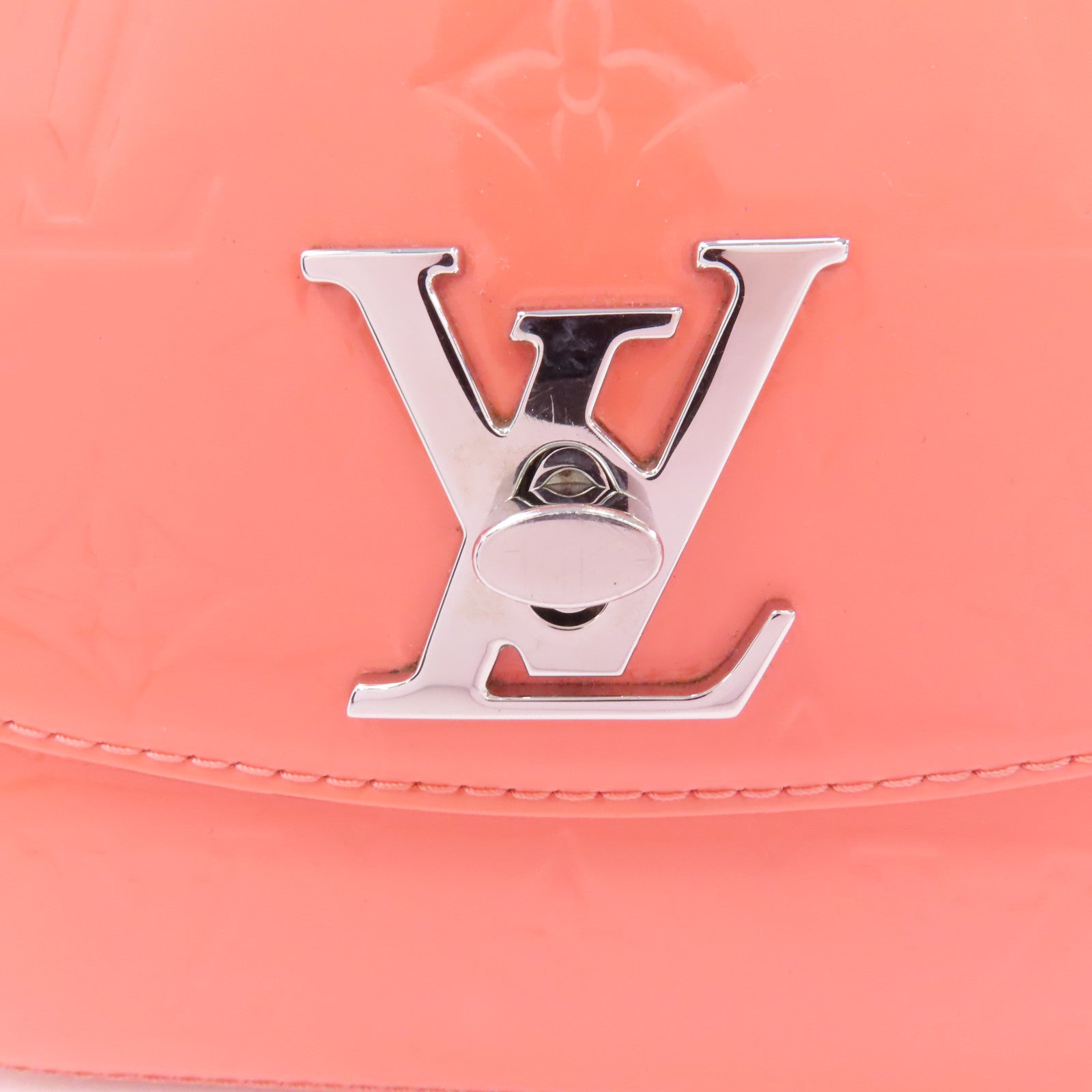 LOUIS VUITTON 【激減優惠】Vernis Pasadena銀扣手挽肩背兩用袋粉紅色
