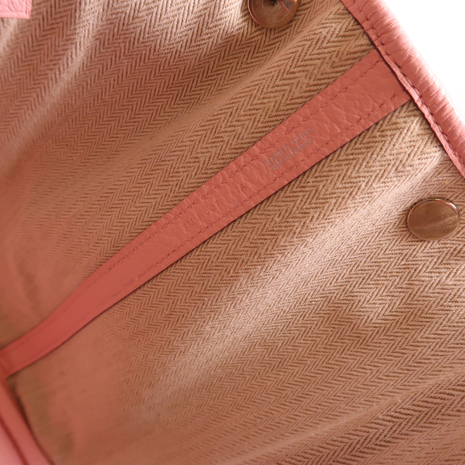 HERMES Negonda皮革Garden Party PM銀扣手挽袋3Q Rose Sakura