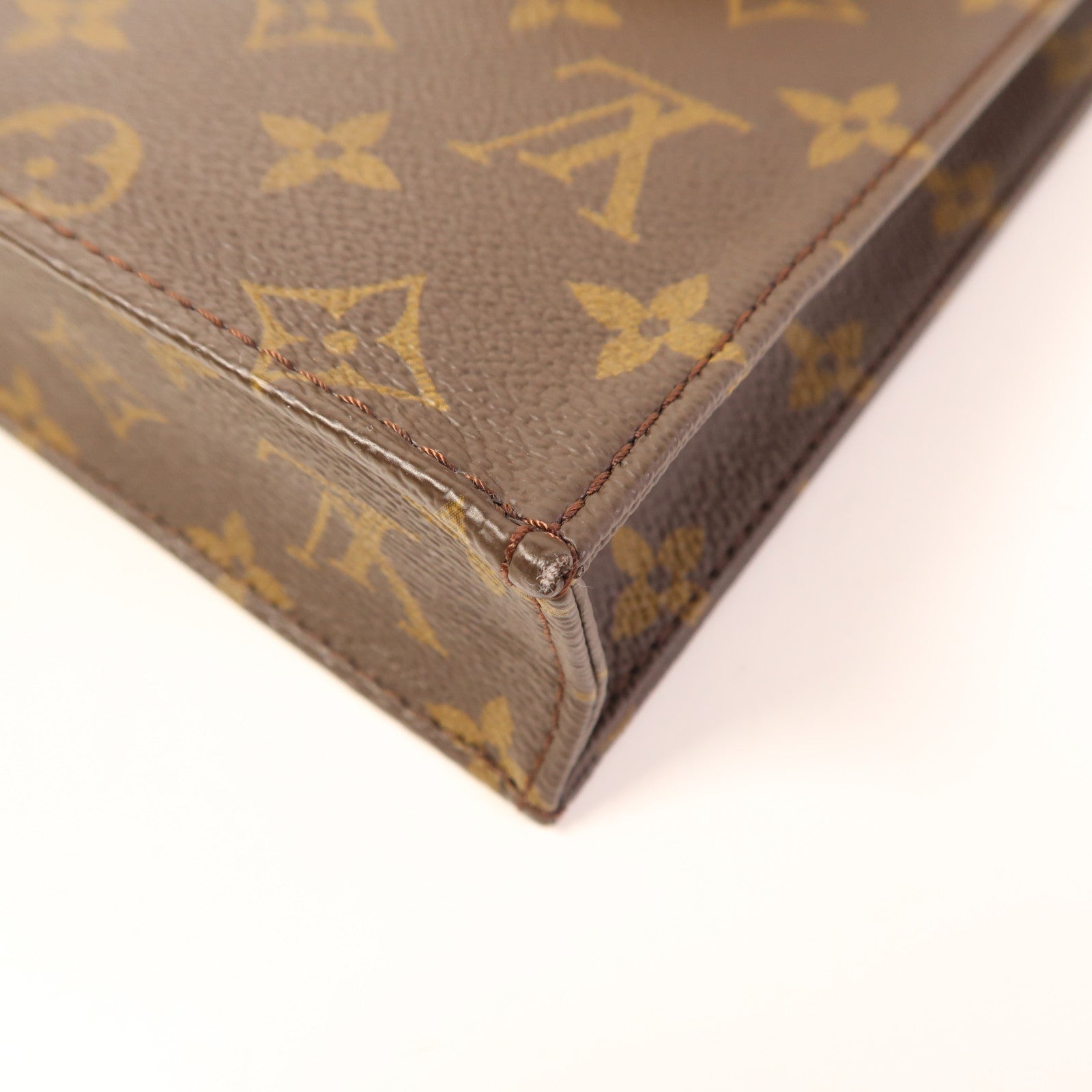 LOUIS VUITTON LV GHW Petit Sac Plat 2 Way Shoulder Bag M81295 Monogram Brown