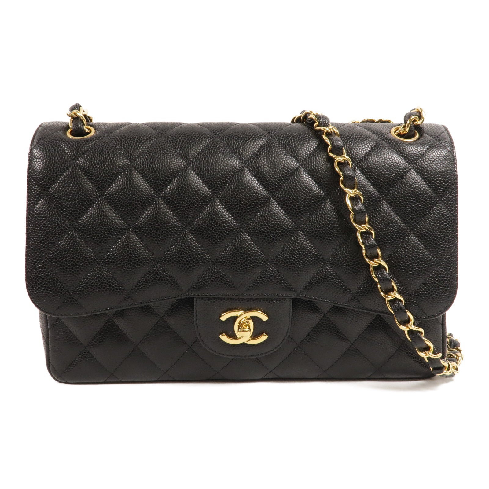 CHANEL 牛皮皮革Large Classic鏈帶肩背袋