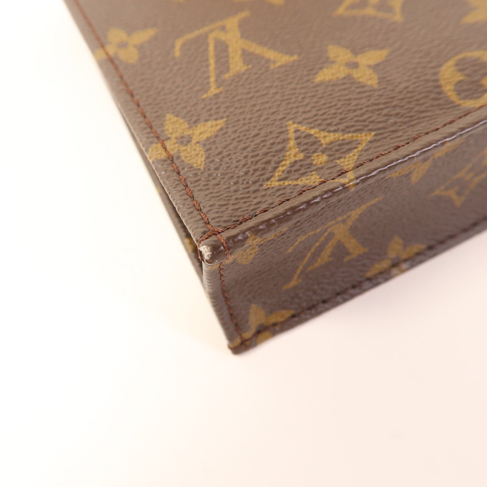 LOUIS VUITTON LV GHW Petit Sac Plat 2 Way Shoulder Bag M81295 Monogram Brown