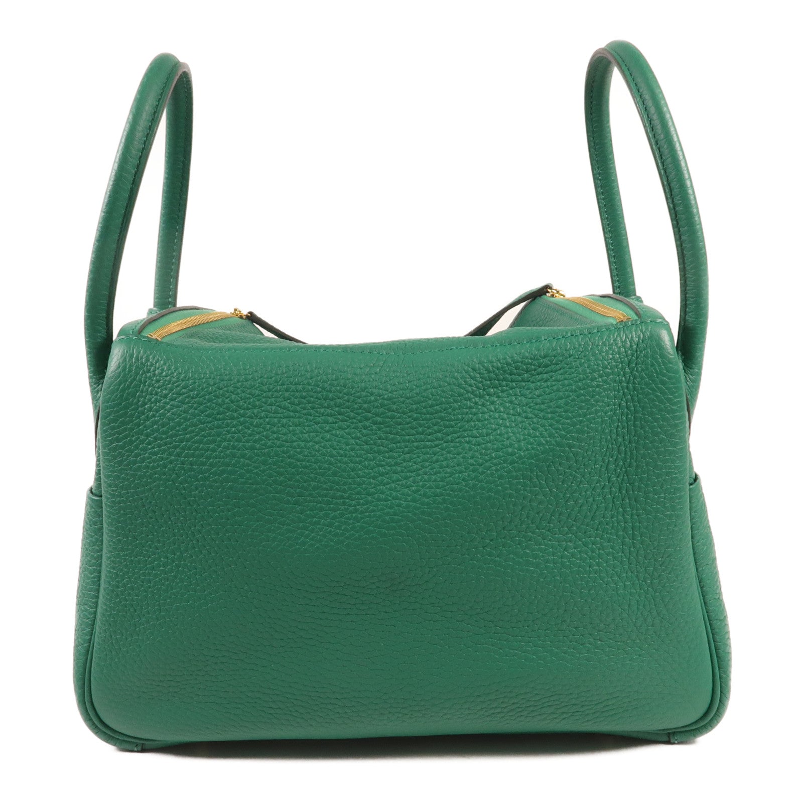 HERMES 【激減優惠】Clemence皮革Lindy 26金扣手挽肩背兩用袋Vert Vertigo