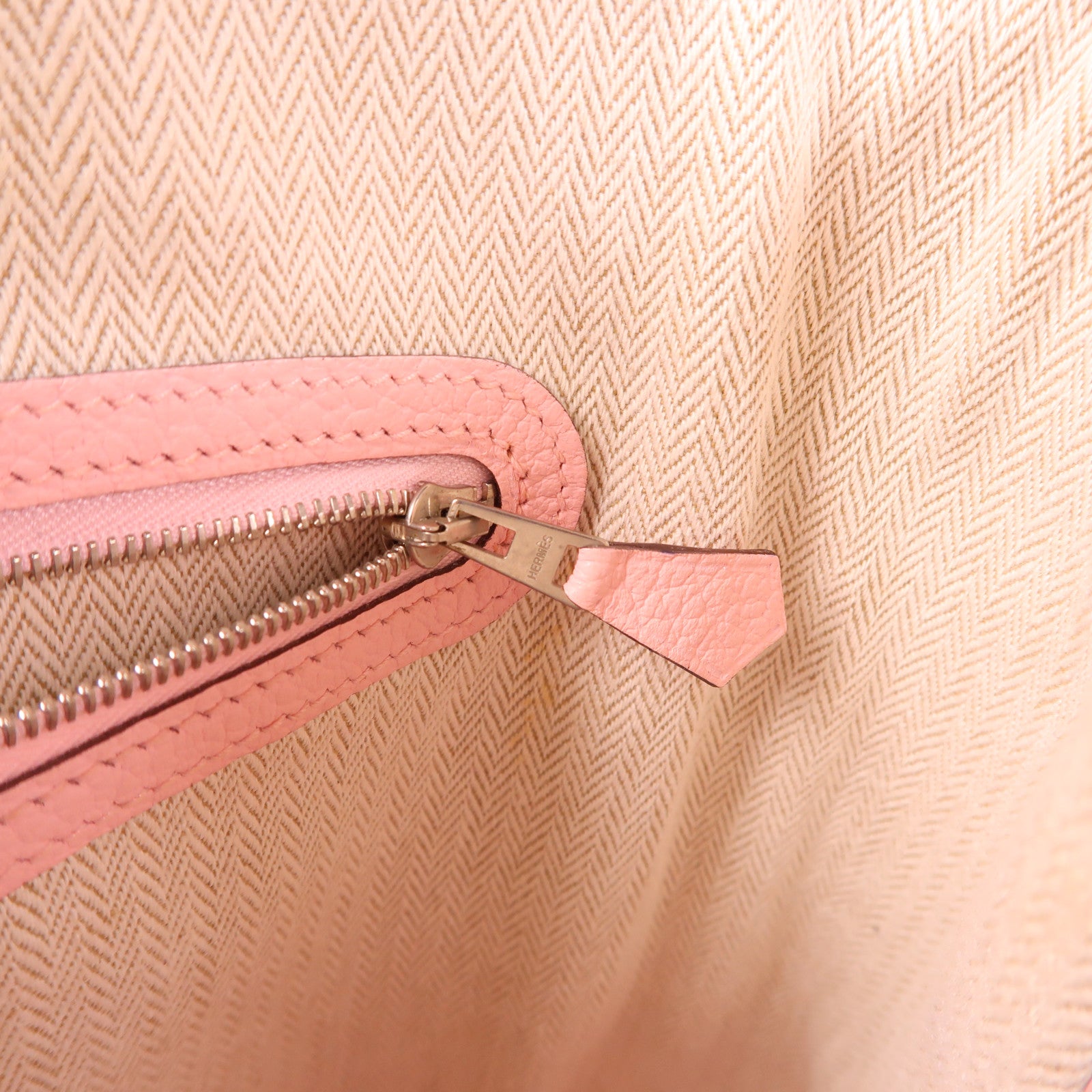 HERMES Negonda皮革Garden Party PM銀扣手挽袋3Q Rose Sakura