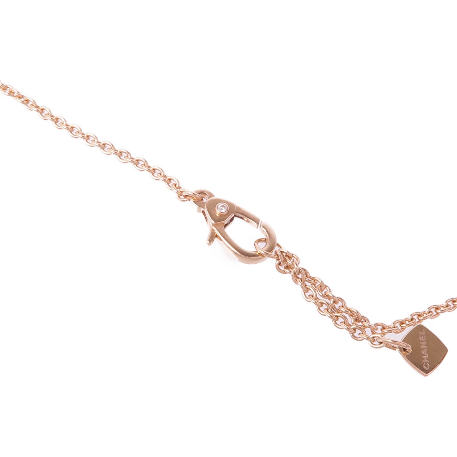 CHANEL 18K玫瑰金Coco Necklace鑽石項鍊