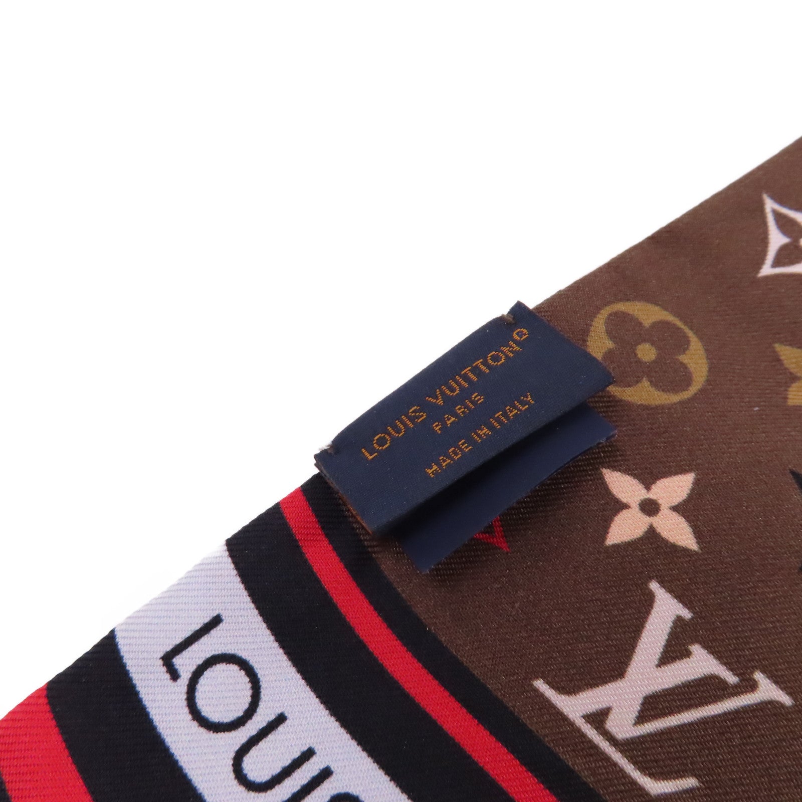 LOUIS VUITTON 絲質Bandeau Skyline Scarf絲巾黑色/杏色/彩色