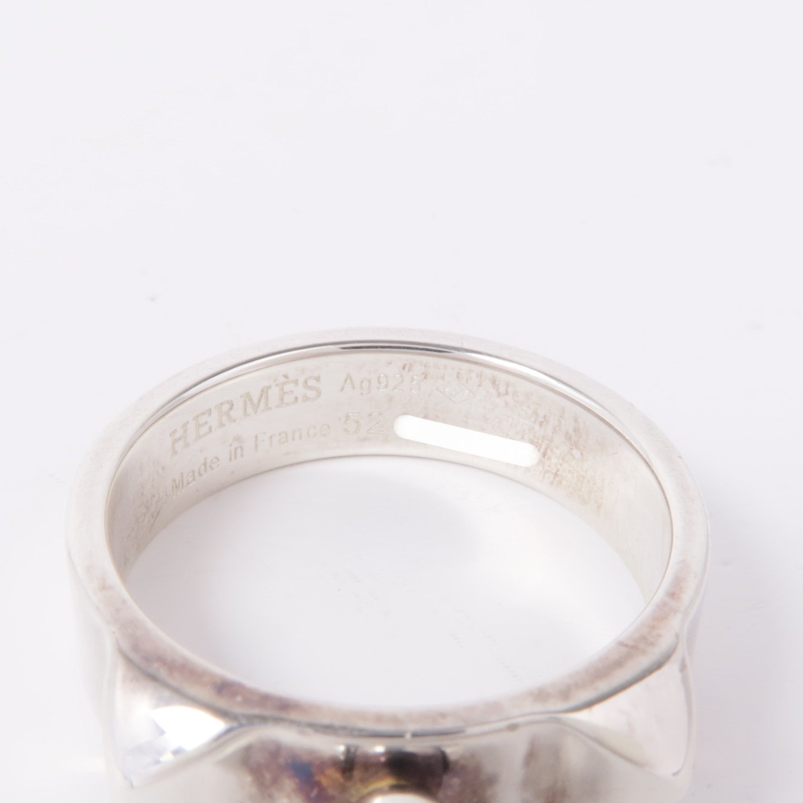 HERMES 【激減優惠】925純銀CDC Collier de chien ring戒指Hermes#52/US#6