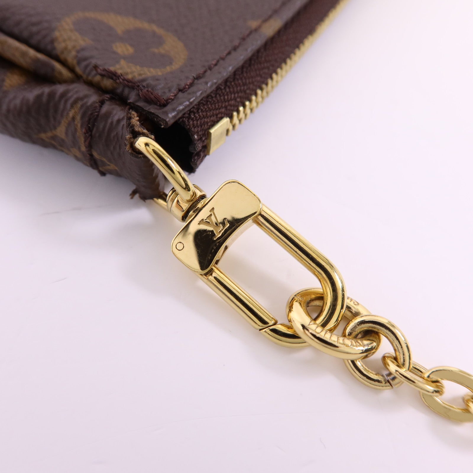 LOUIS VUITTON Monogram Multi Pochette Accessories金扣鏈帶手挽肩背兩用袋