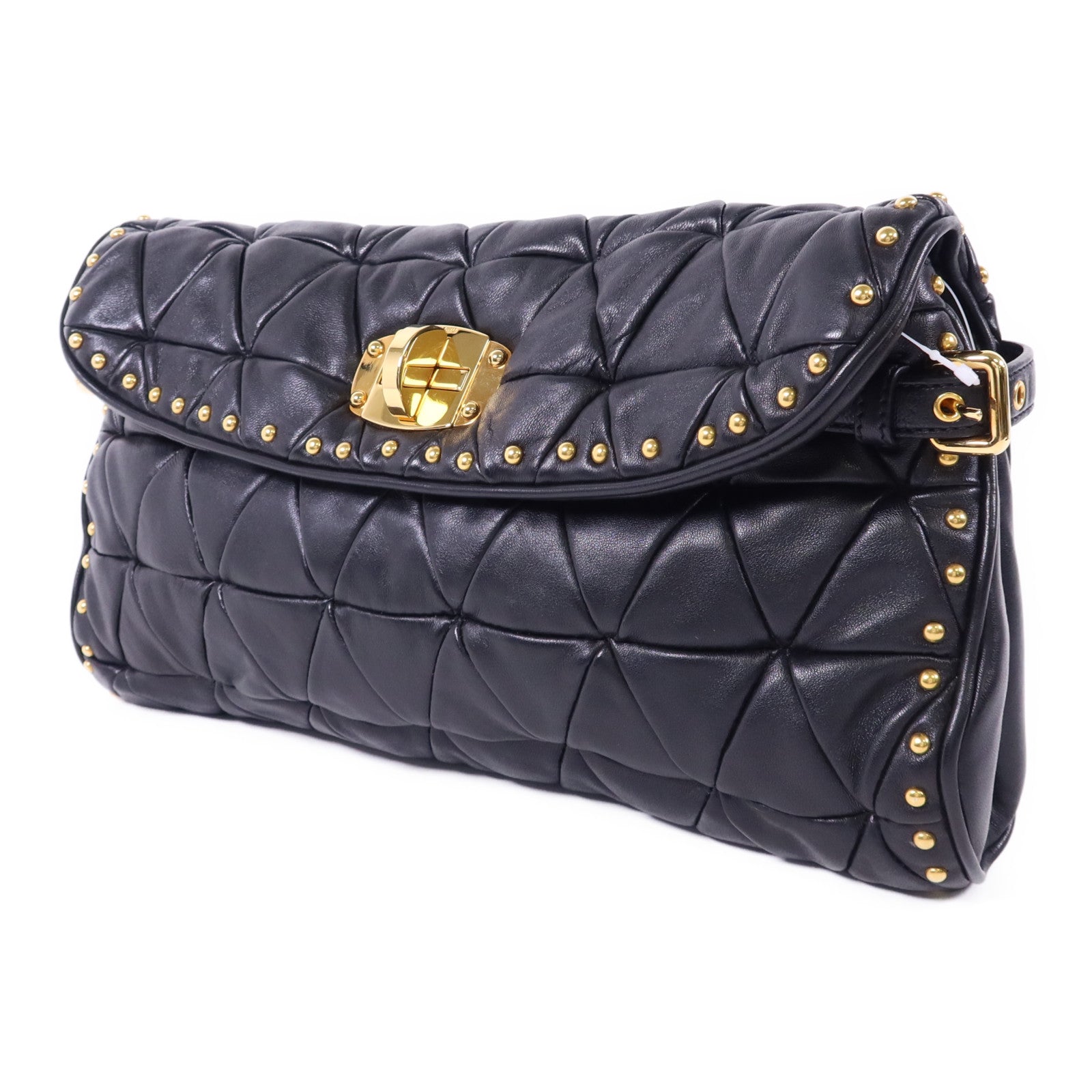 Miu Miu 牛皮皮革Clutch Bag金扣手拿包