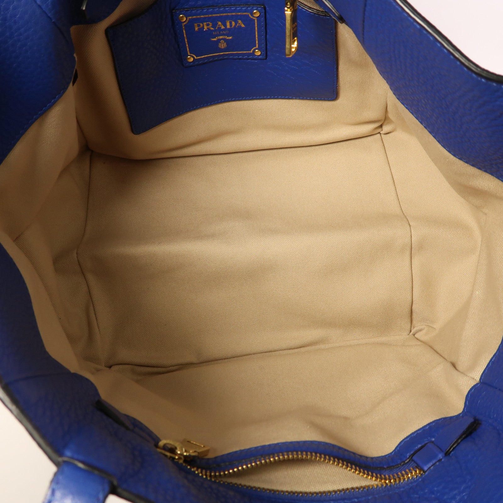 PRADA 牛皮皮革Tote Bag金扣肩背袋