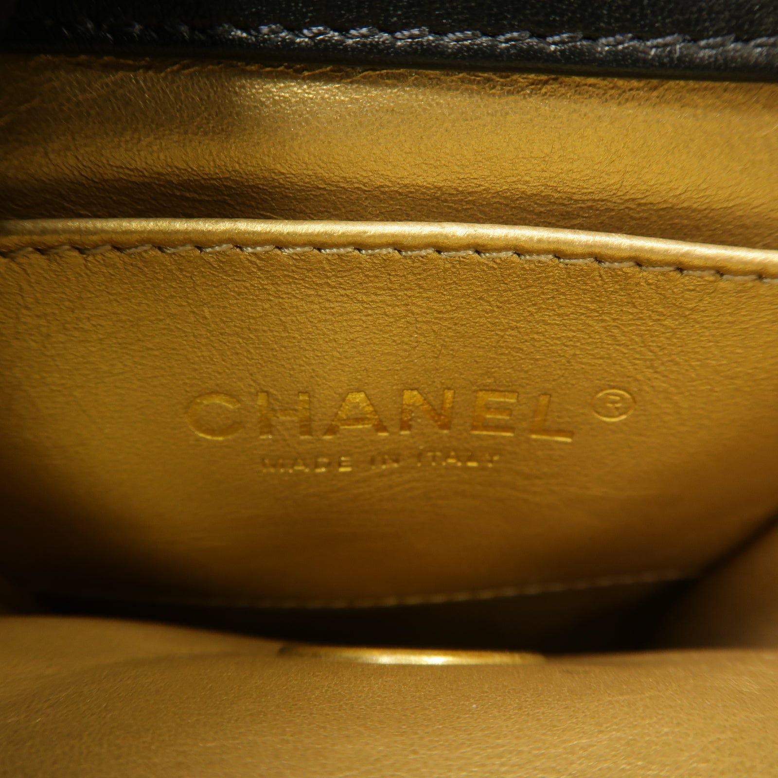 CHANEL 菱格Caviar皮革2 Way Chain Shoulder金扣鏈帶手挽肩背兩用袋黑色