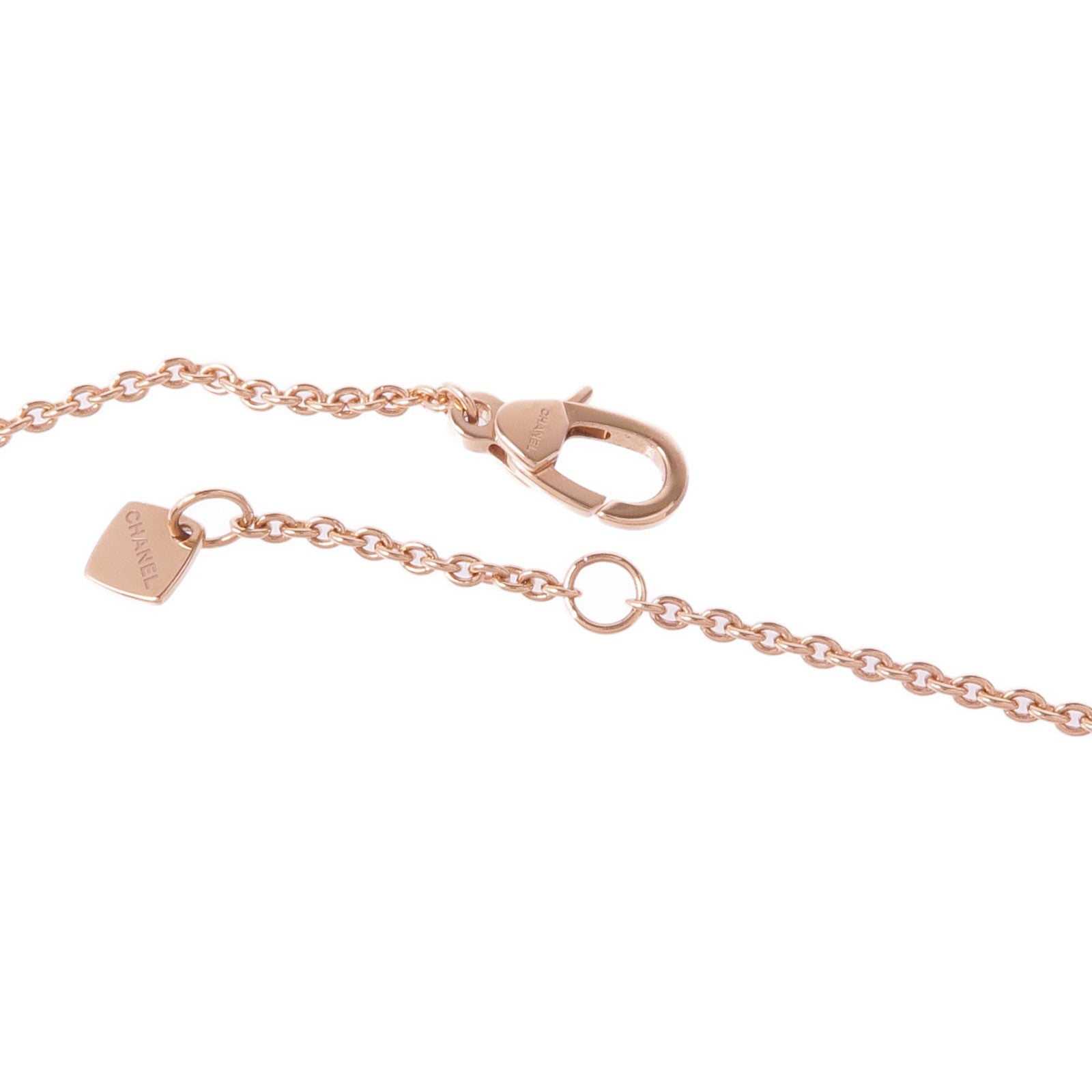 CHANEL 18K玫瑰金Coco Necklace鑽石項鍊