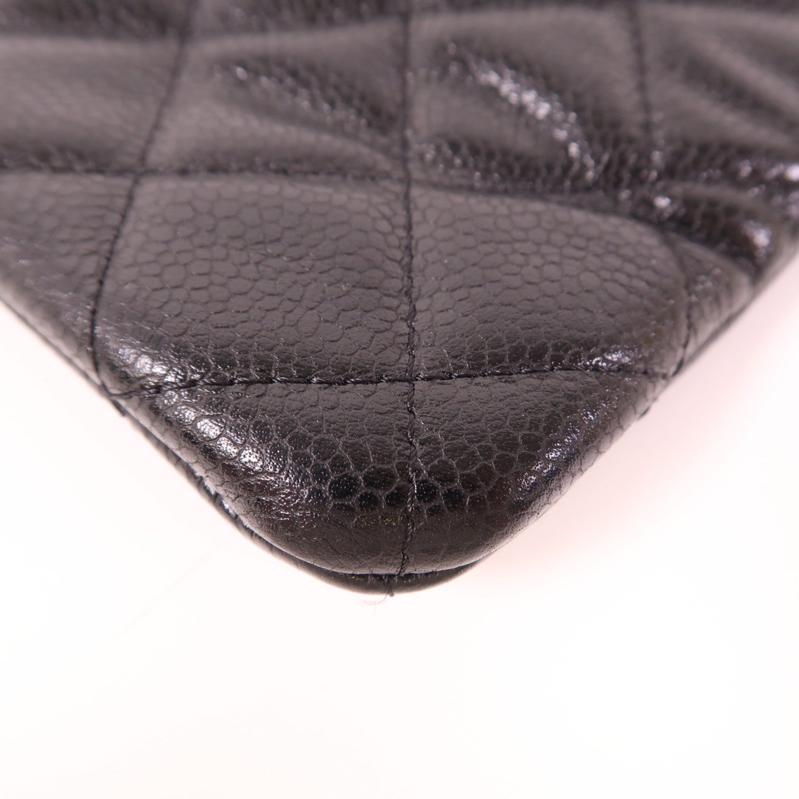 CHANEL 【激減優惠】牛皮皮革Classic Zipped Pouch銀扣手拿包