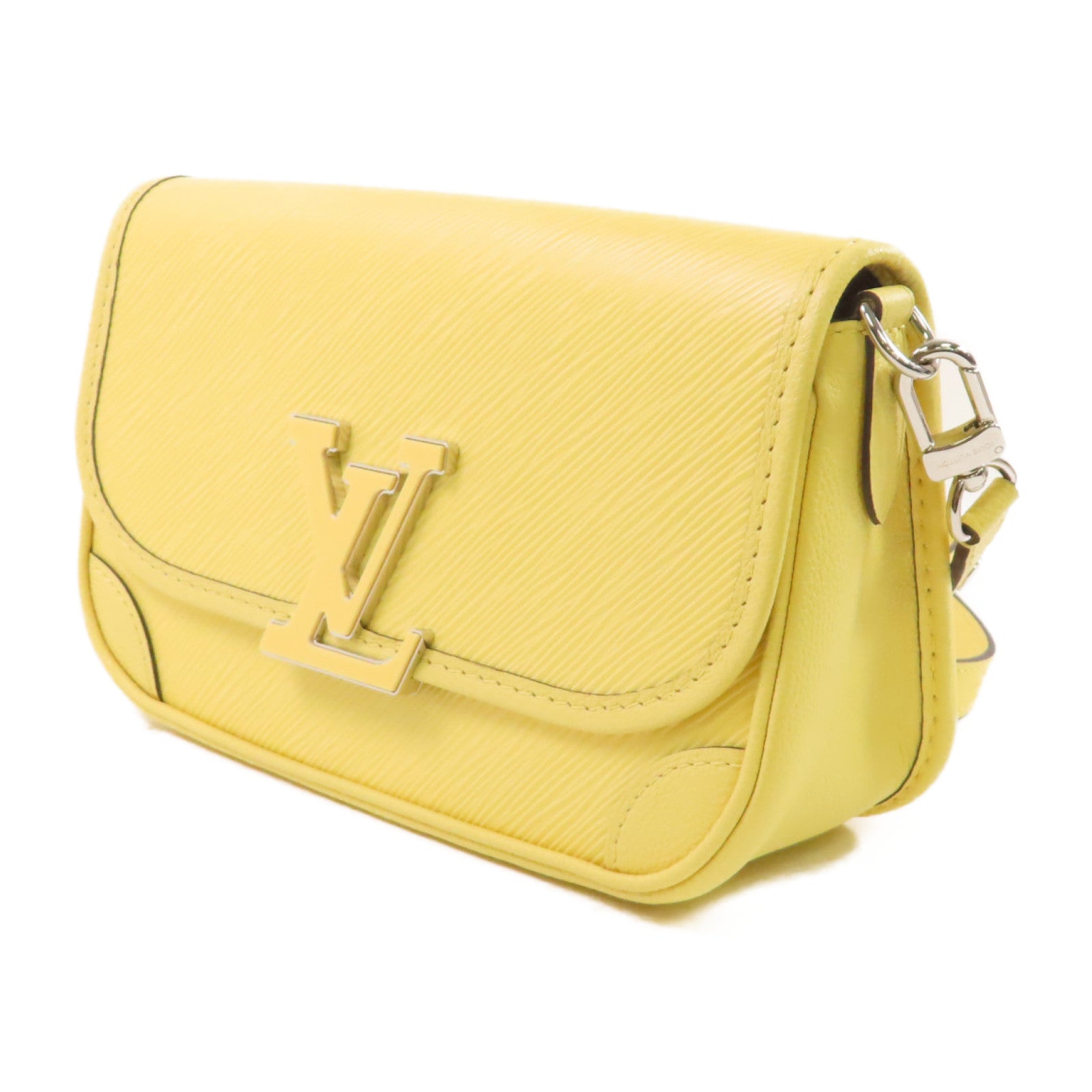 LOUIS VUITTON Epi Buci Shoulder Bag銀扣肩背袋黃色