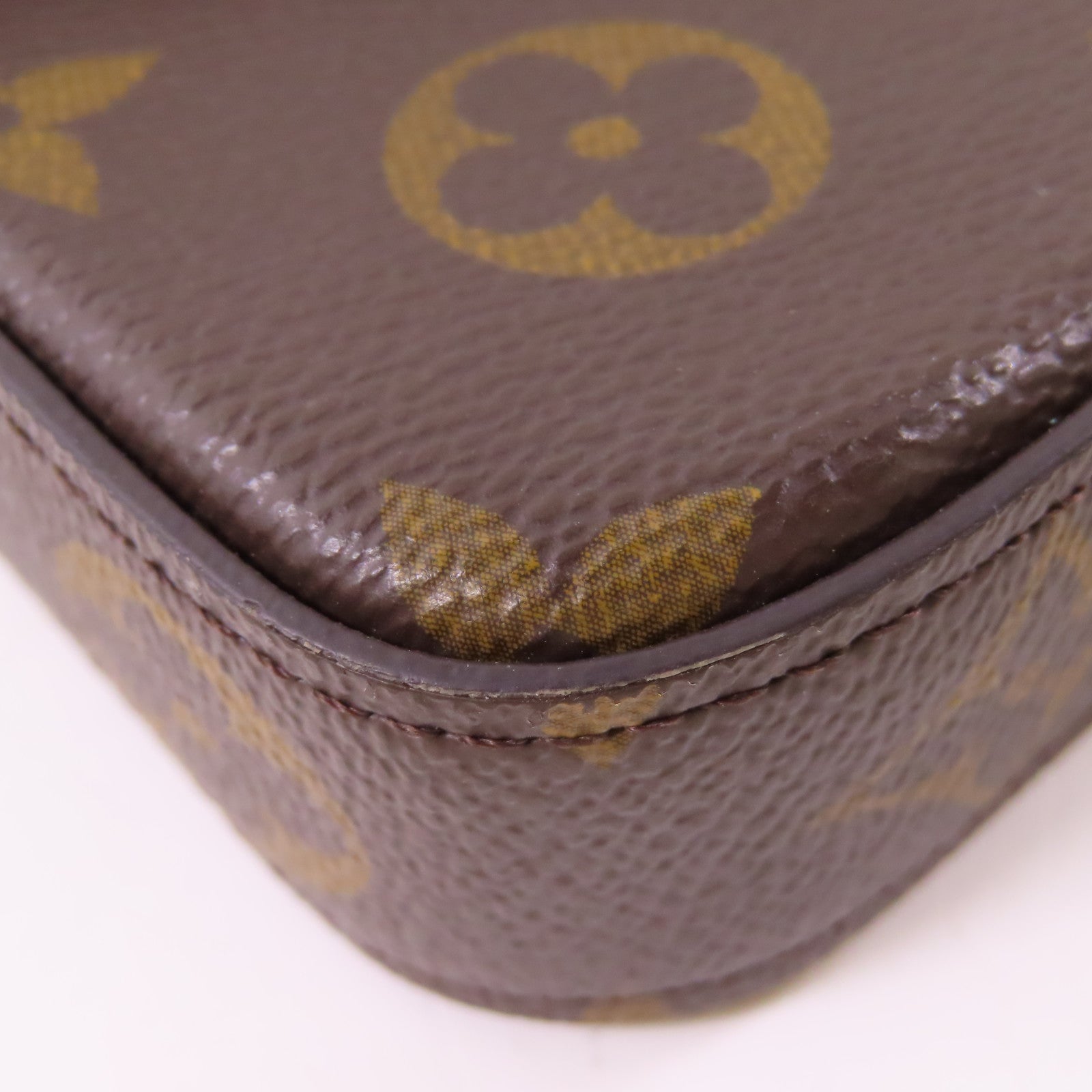 LOUIS VUITTON Monogram Pochette Felicie金扣鏈帶肩背袋棕色