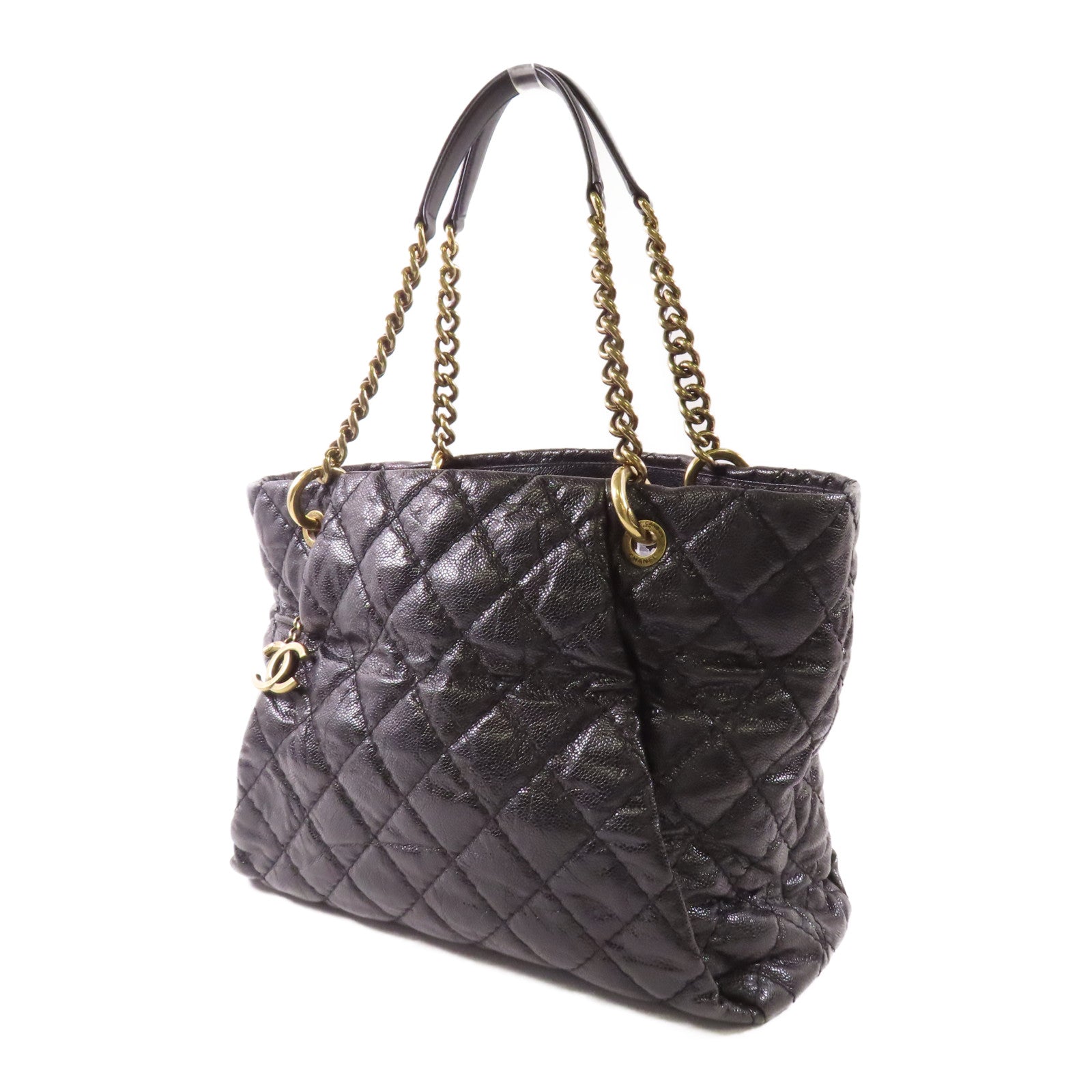 CHANEL 牛皮皮革Tote Bag金扣手挽袋