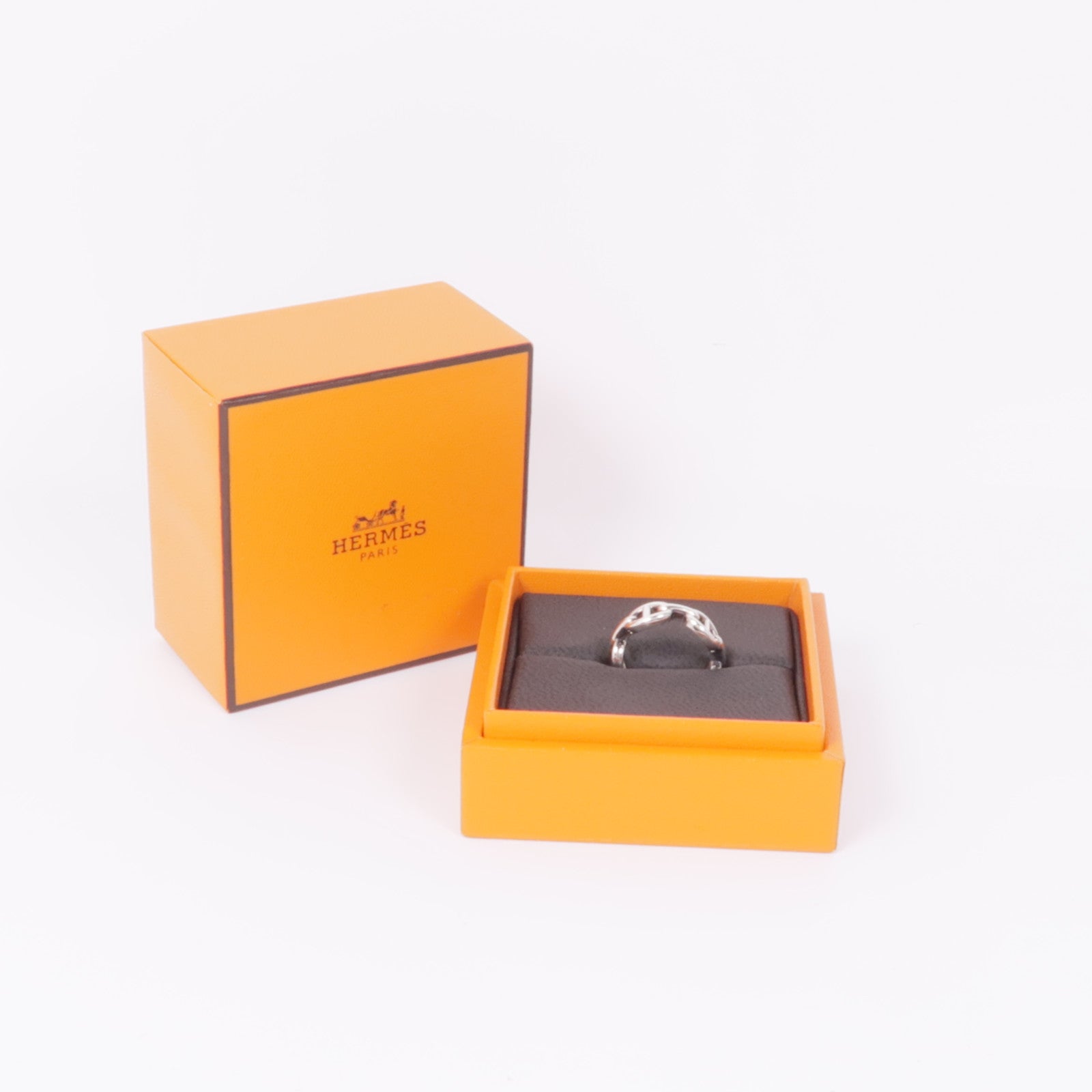 HERMES 925純銀Chaine d'ancre Enchainee ring戒指Hermes#50/US#5.25