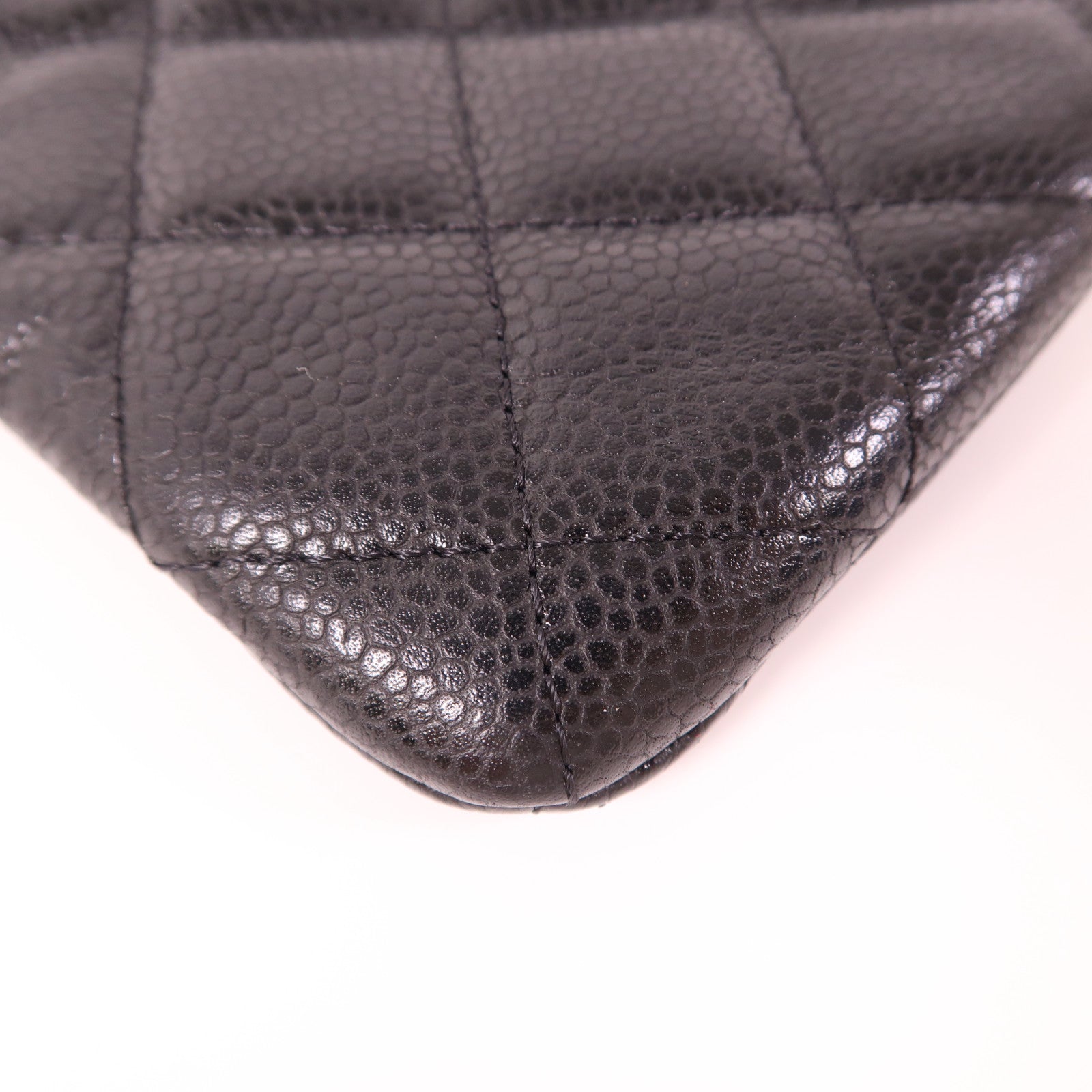 CHANEL 【激減優惠】牛皮皮革Classic Zipped Pouch銀扣手拿包