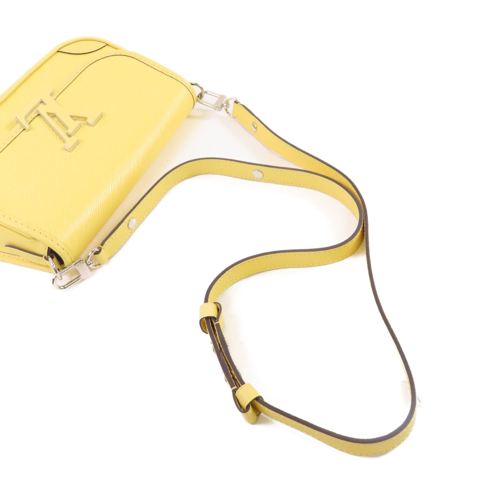 LOUIS VUITTON Epi Buci Shoulder Bag銀扣肩背袋黃色
