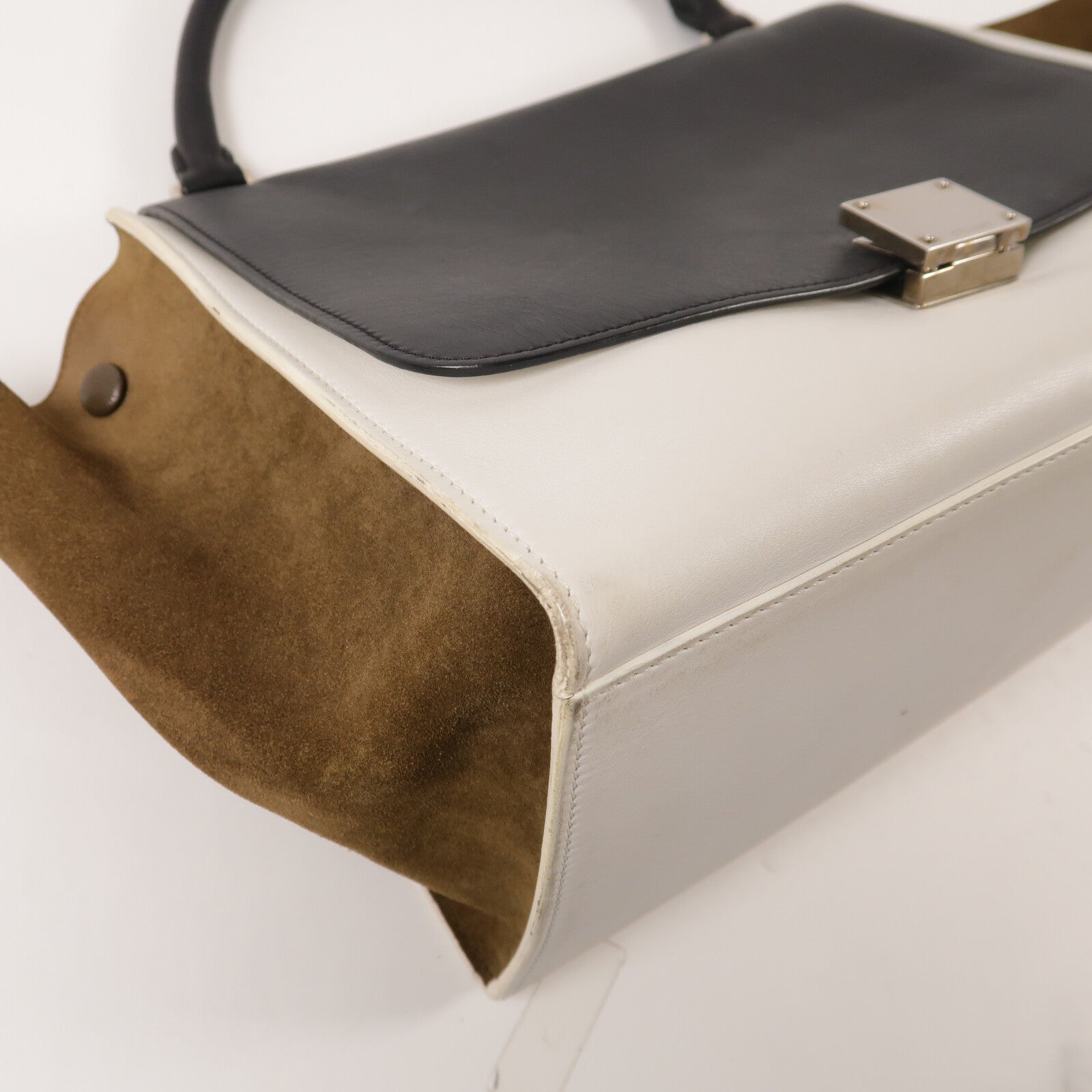 CELINE 牛皮皮革/麂皮皮革Trapeze Medium手挽肩背兩用袋