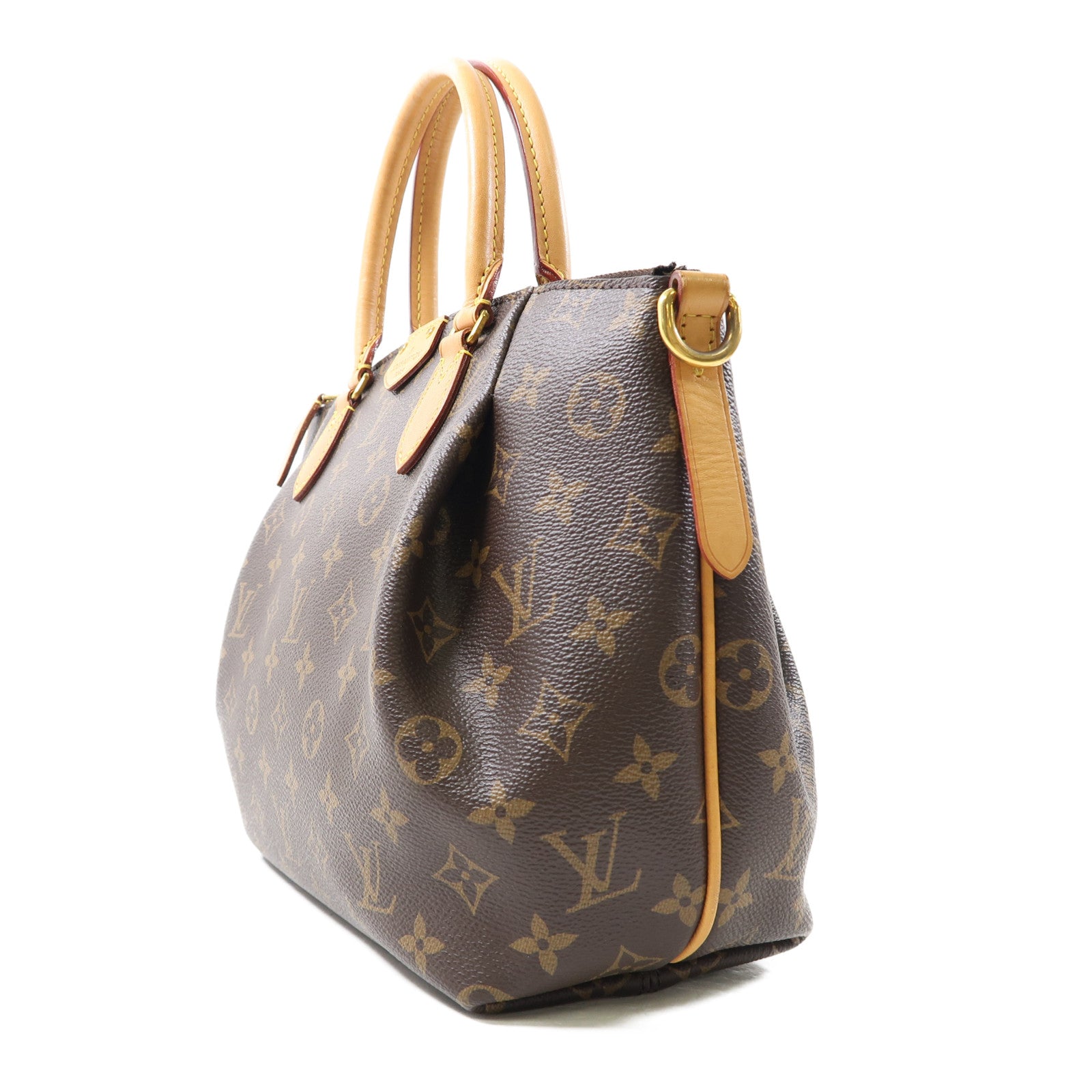 LOUIS VUITTON Monogram Turenne PM金扣手挽肩背兩用袋棕色