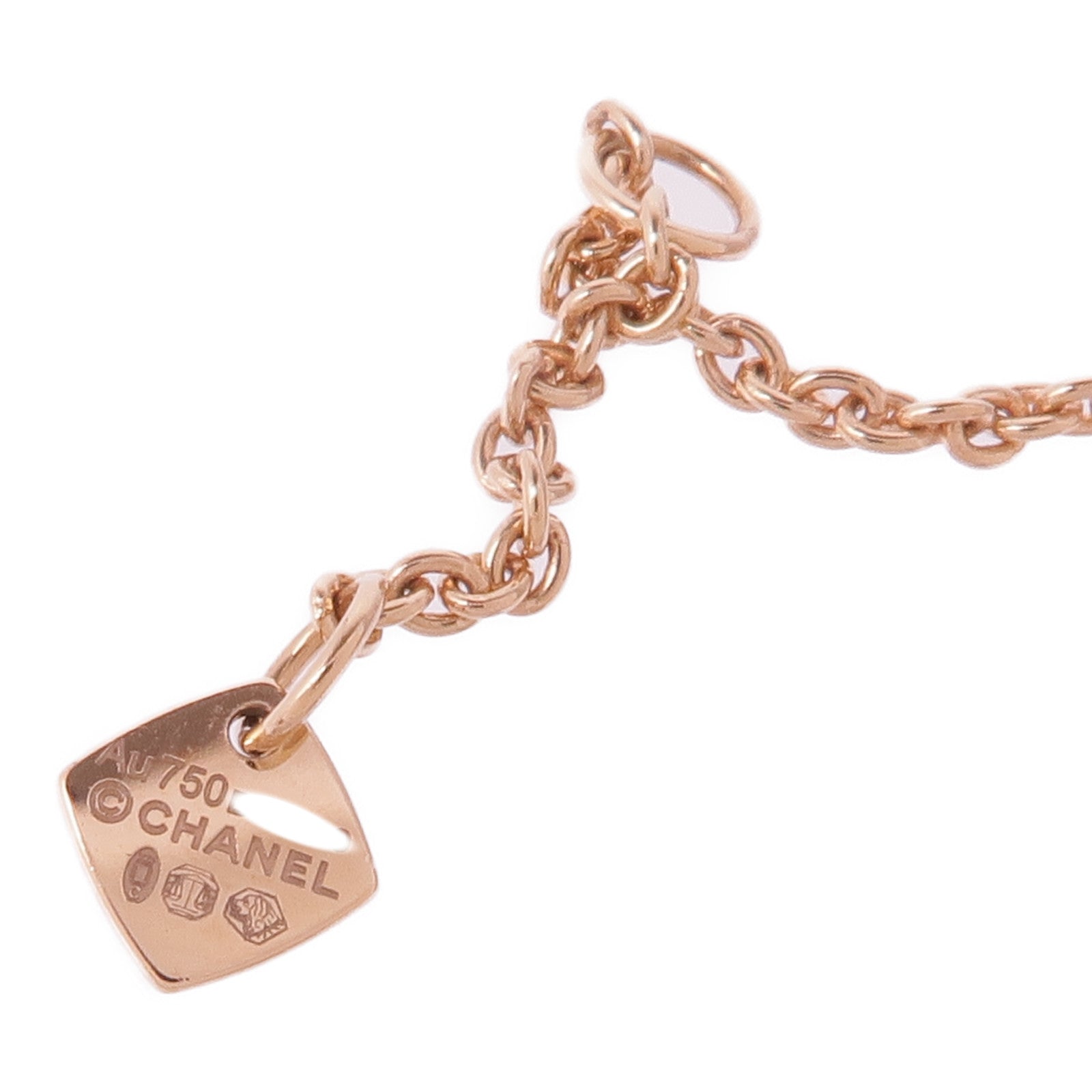 CHANEL 18K玫瑰金Coco Necklace鑽石項鍊