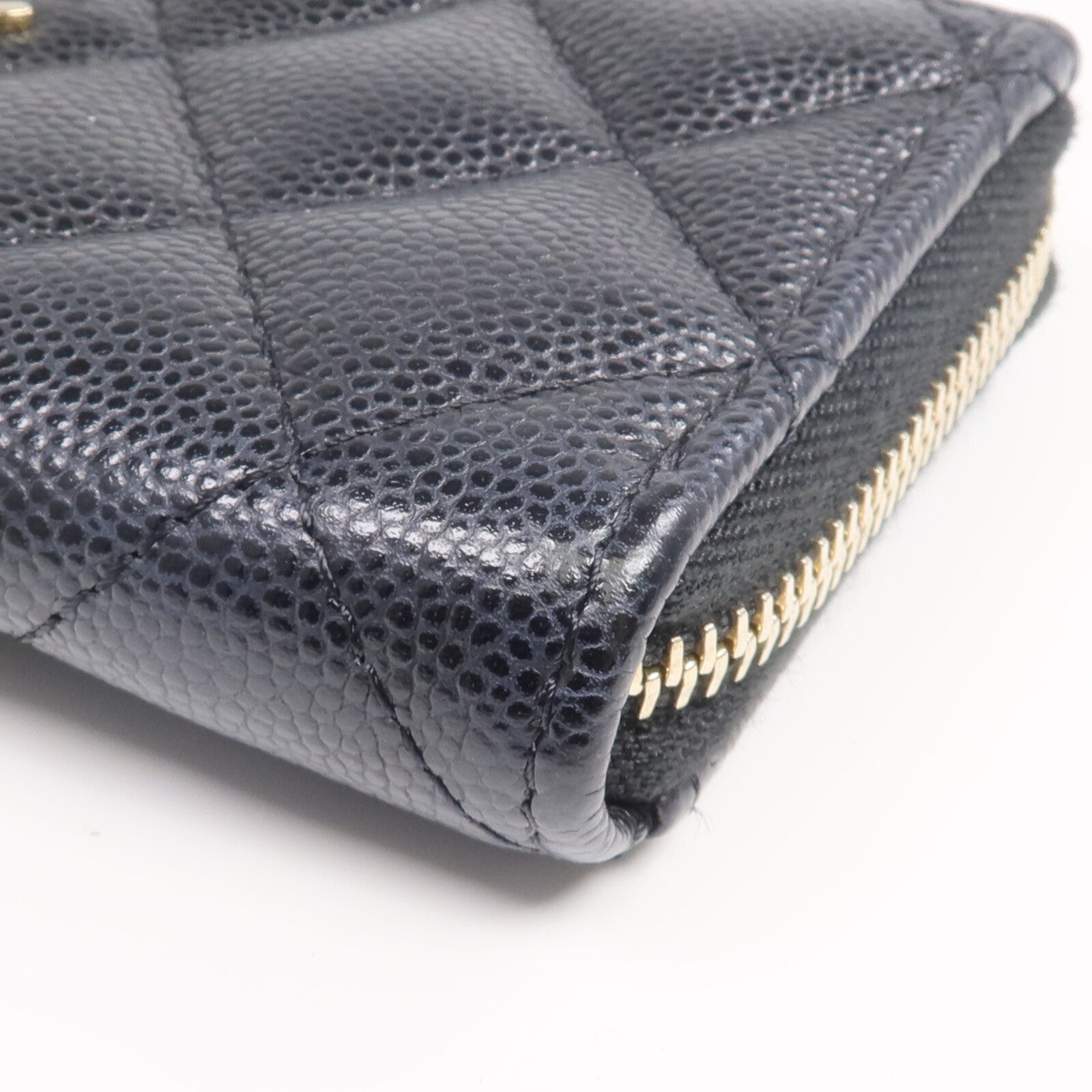 CHANEL 牛皮皮革Zipped Card Holder金扣卡片套