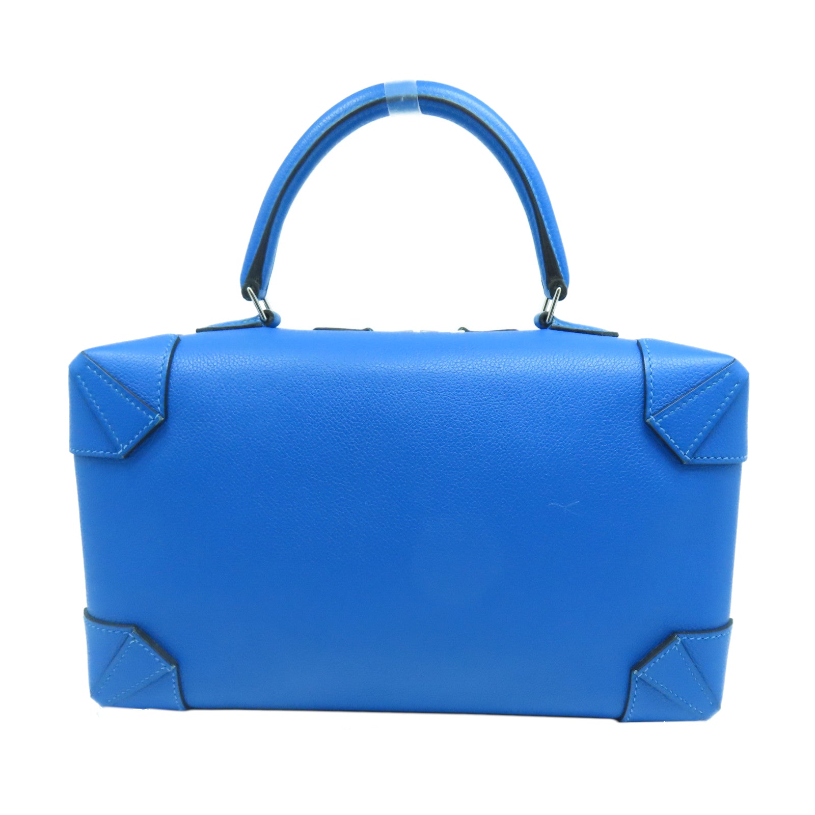 HERMES 【激減優惠】Evercolor皮革Maxibox 29銀扣手挽袋Bleu Paradise天堂藍色