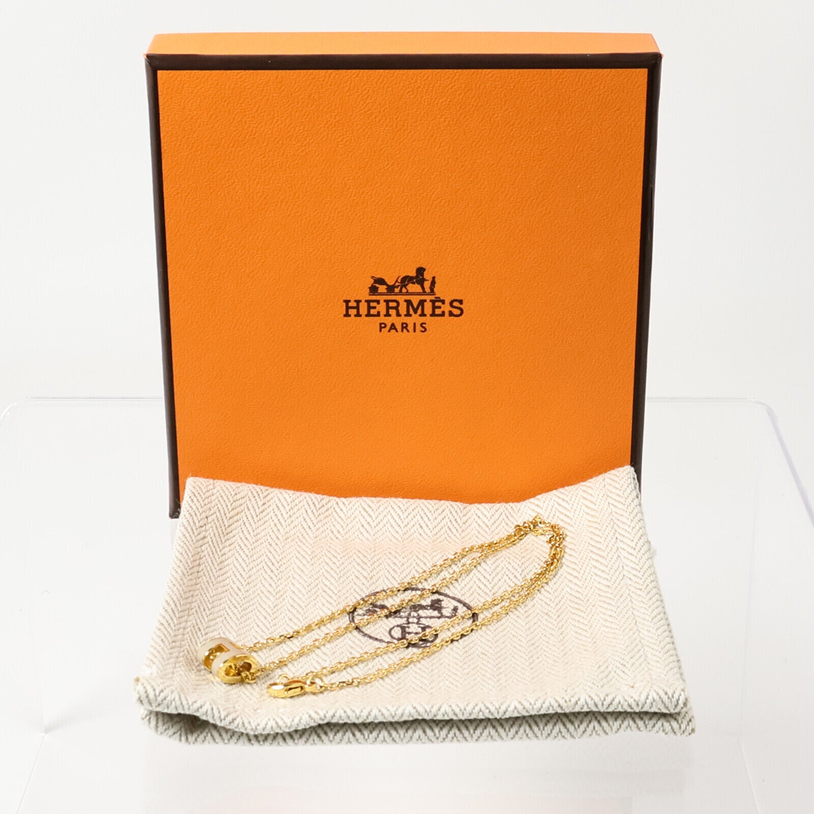 HERMES 金屬/琺瑯Mini Pop H Necklace項鏈