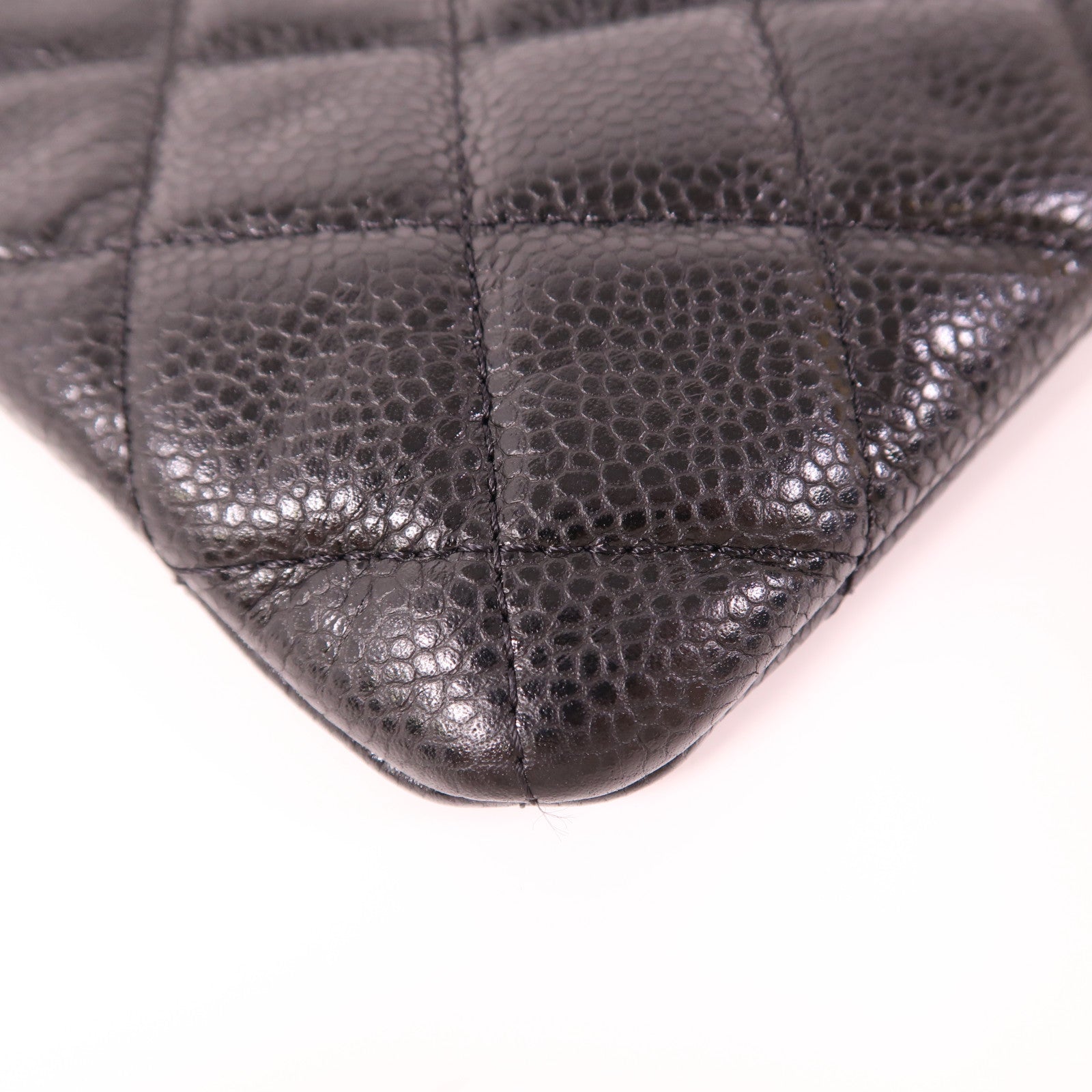 CHANEL 【激減優惠】牛皮皮革Classic Zipped Pouch銀扣手拿包