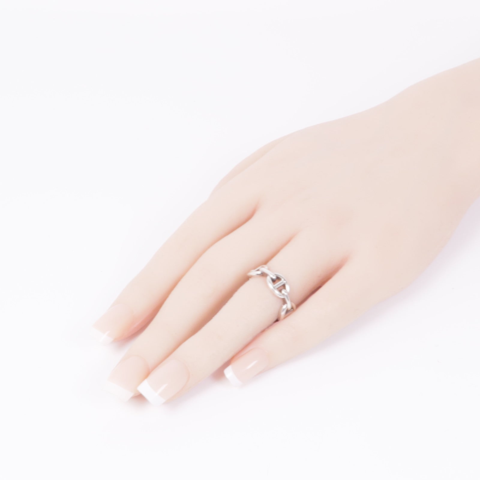 HERMES 925純銀Chaine d'ancre Enchainee ring戒指Hermes#50/US#5.25