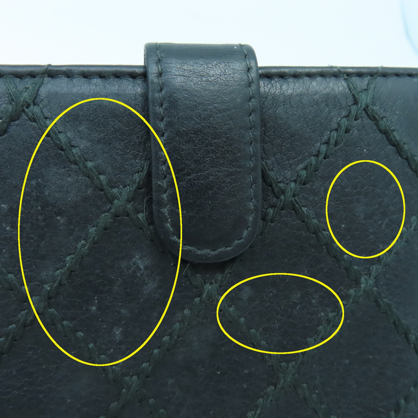 CHANEL 菱格牛皮皮革Wallet銀扣錢包黑色