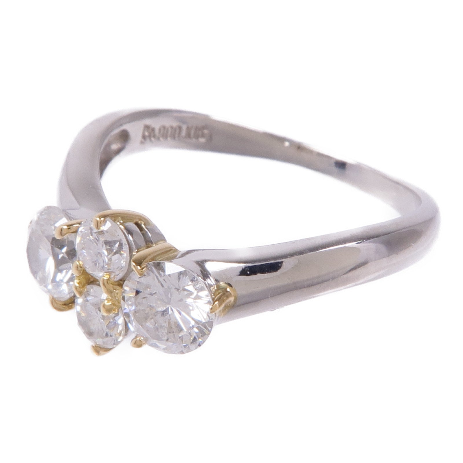 JEWELRY PT900鉑金/18K黃金Diamond Ring鑽石戒指US#6.5