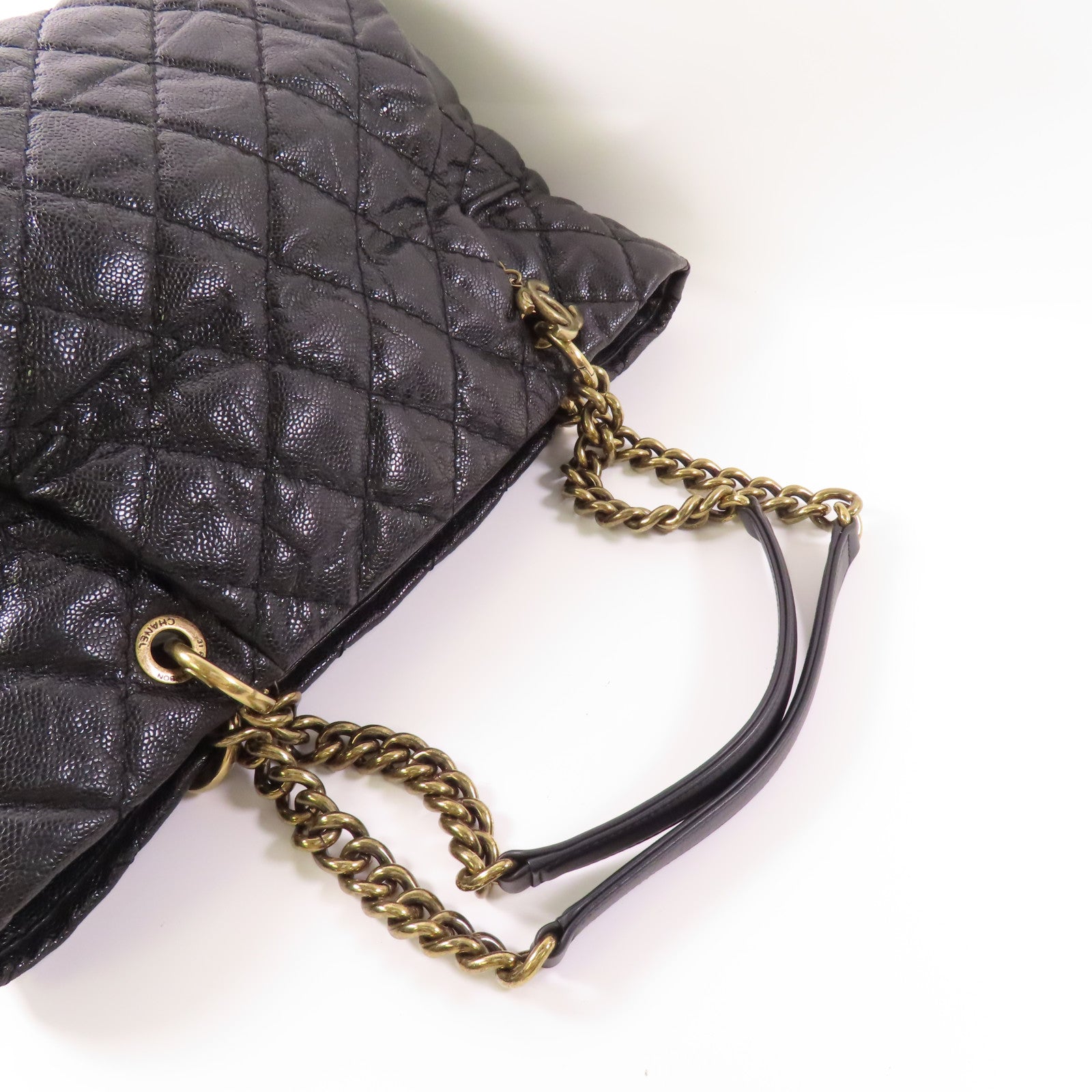 CHANEL 牛皮皮革Tote Bag金扣手挽袋