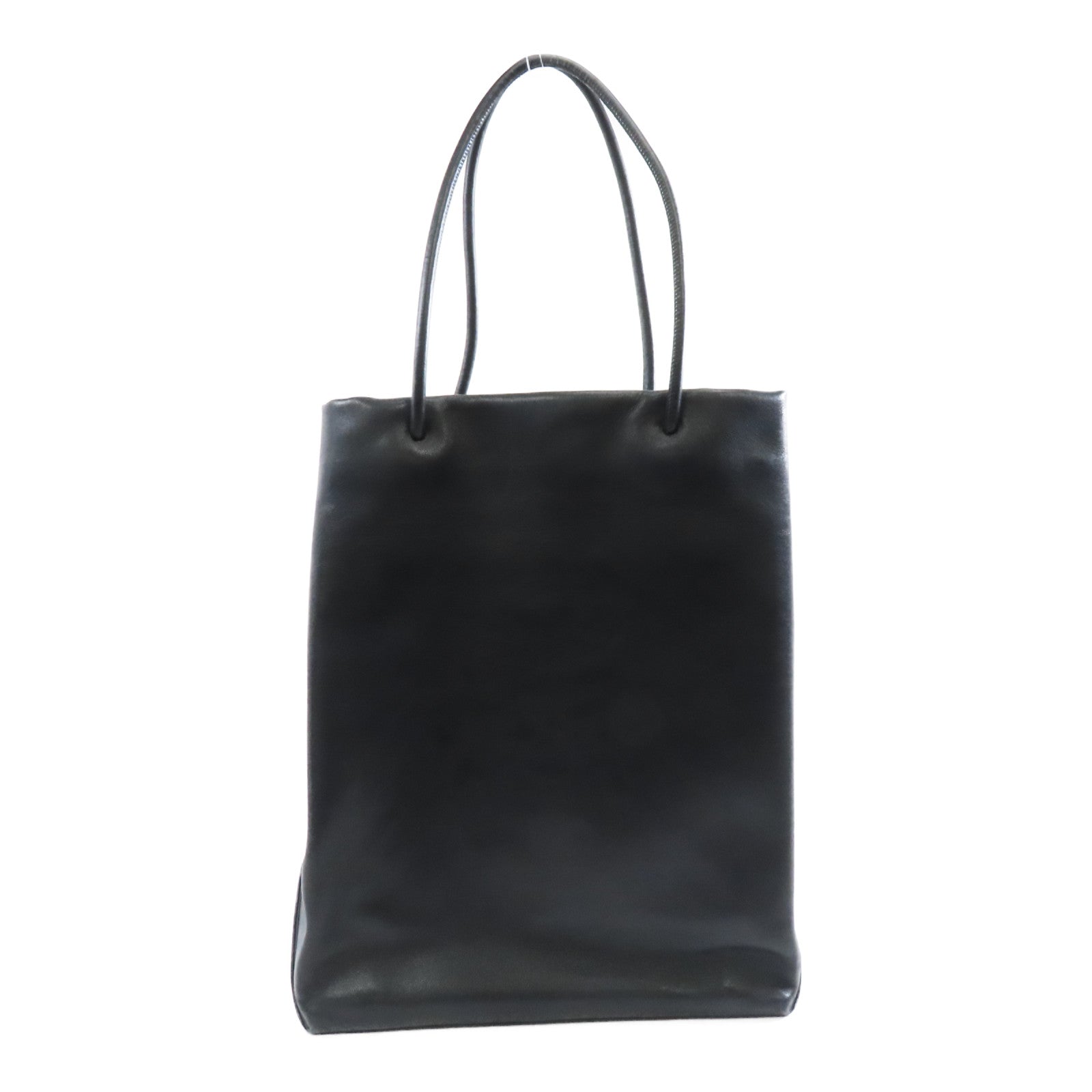 CHANEL 牛皮皮革Tote Bag銀扣手挽袋黑色